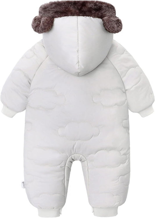 Newborn Baby Bear Outfit Snowsuit Girls Boys Fleece Jumpsuit Romper Hooded Winter Snowsuit Clothes 0-3 Years