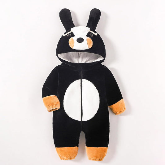 Dcohmch Toddler Baby Bernese Mountain Dog Costume Cute Hooded Jumpsuit Zipper Snowsuit Infant Warm Winter Clothes 0-3T