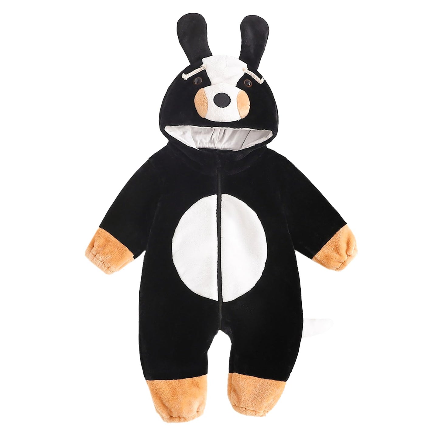 Dcohmch Toddler Baby Bernese Mountain Dog Costume Cute Hooded Jumpsuit Zipper Snowsuit Infant Warm Winter Clothes 0-3T