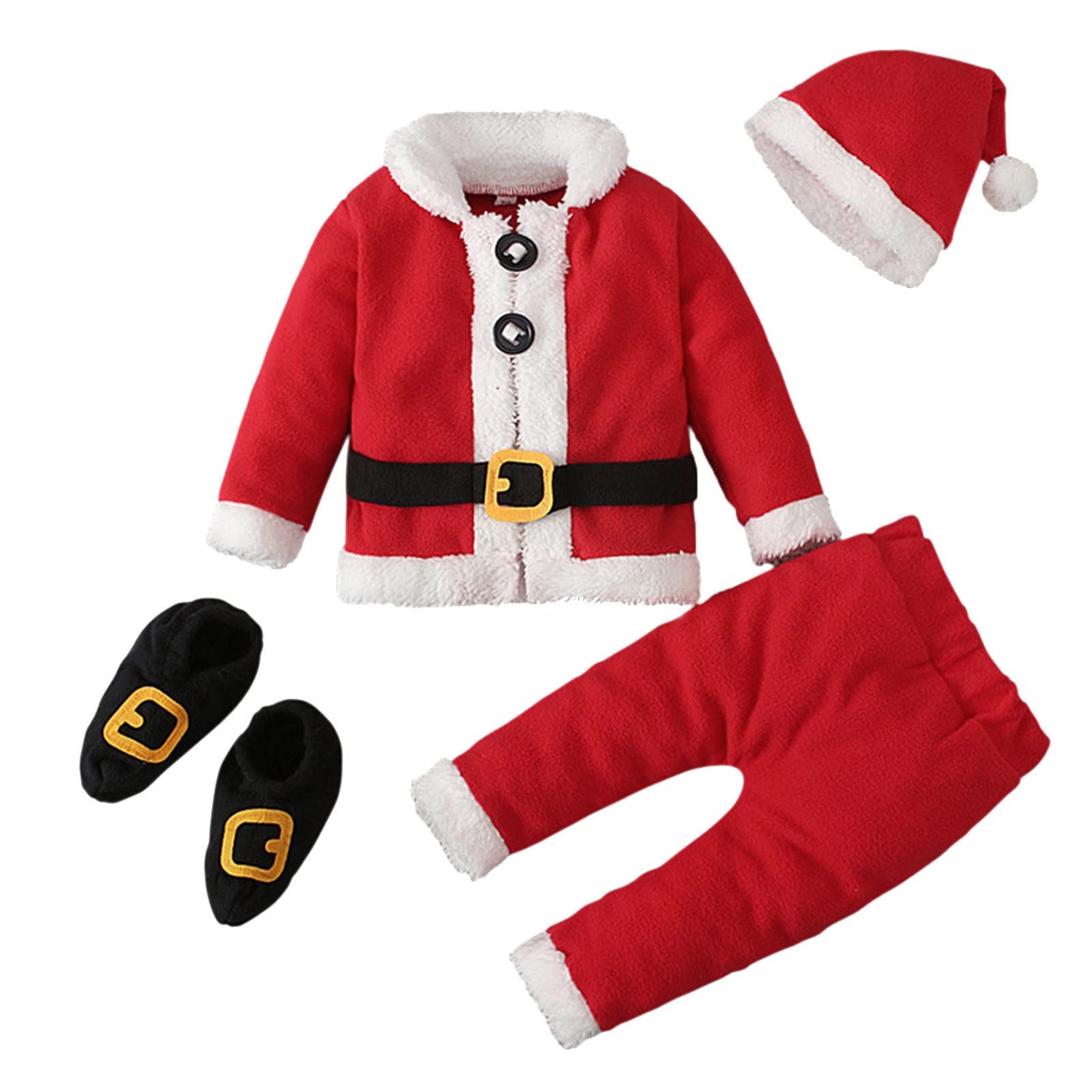 Baby Boy Girl Christmas Outfit Toddler Santa 𝘾𝙤𝙨𝙩ume Cute Santa Claus Cosplay Dress Up Clothes Xmas Coat Pant Set