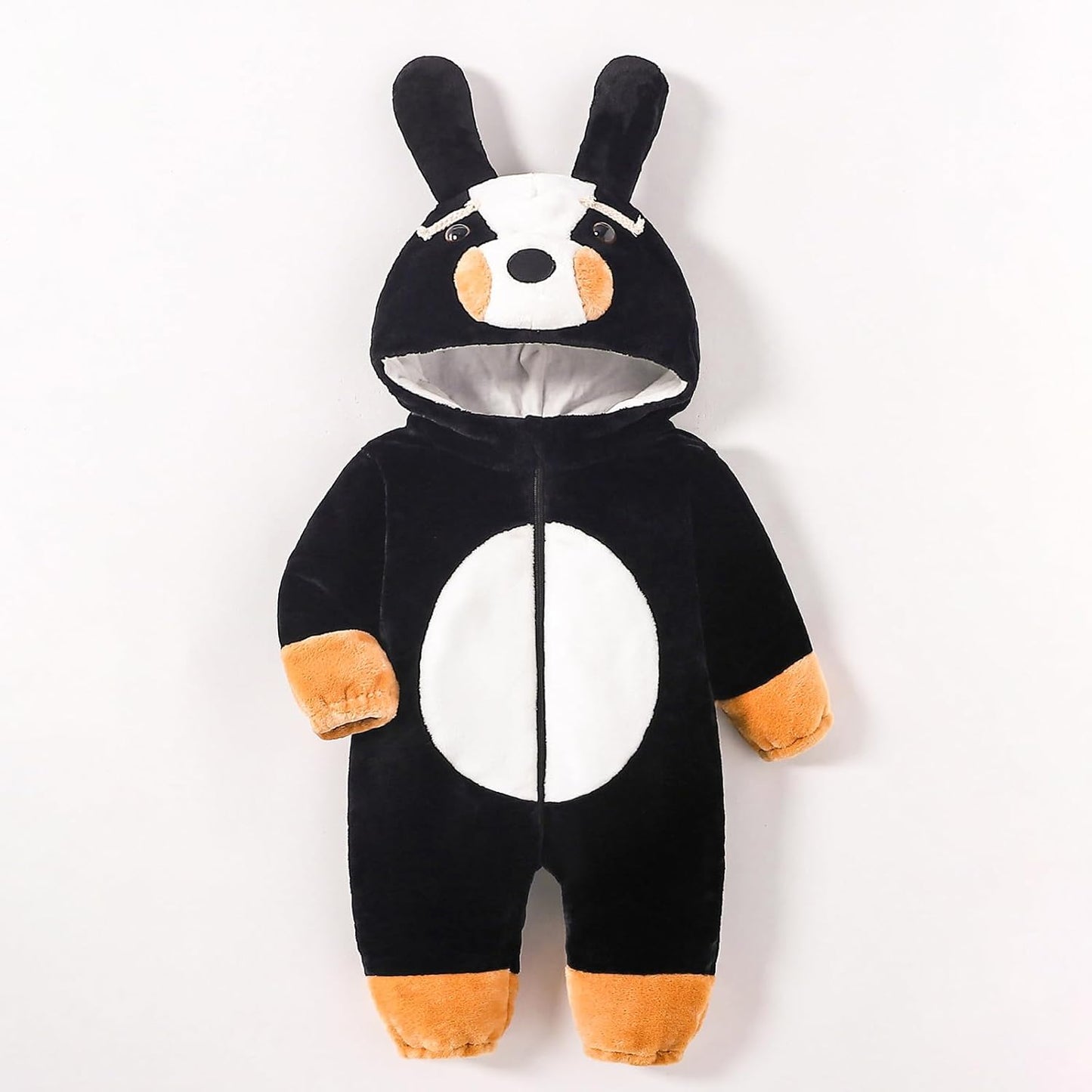 Dcohmch Toddler Baby Bernese Mountain Dog Costume Cute Hooded Jumpsuit Zipper Snowsuit Infant Warm Winter Clothes 0-3T