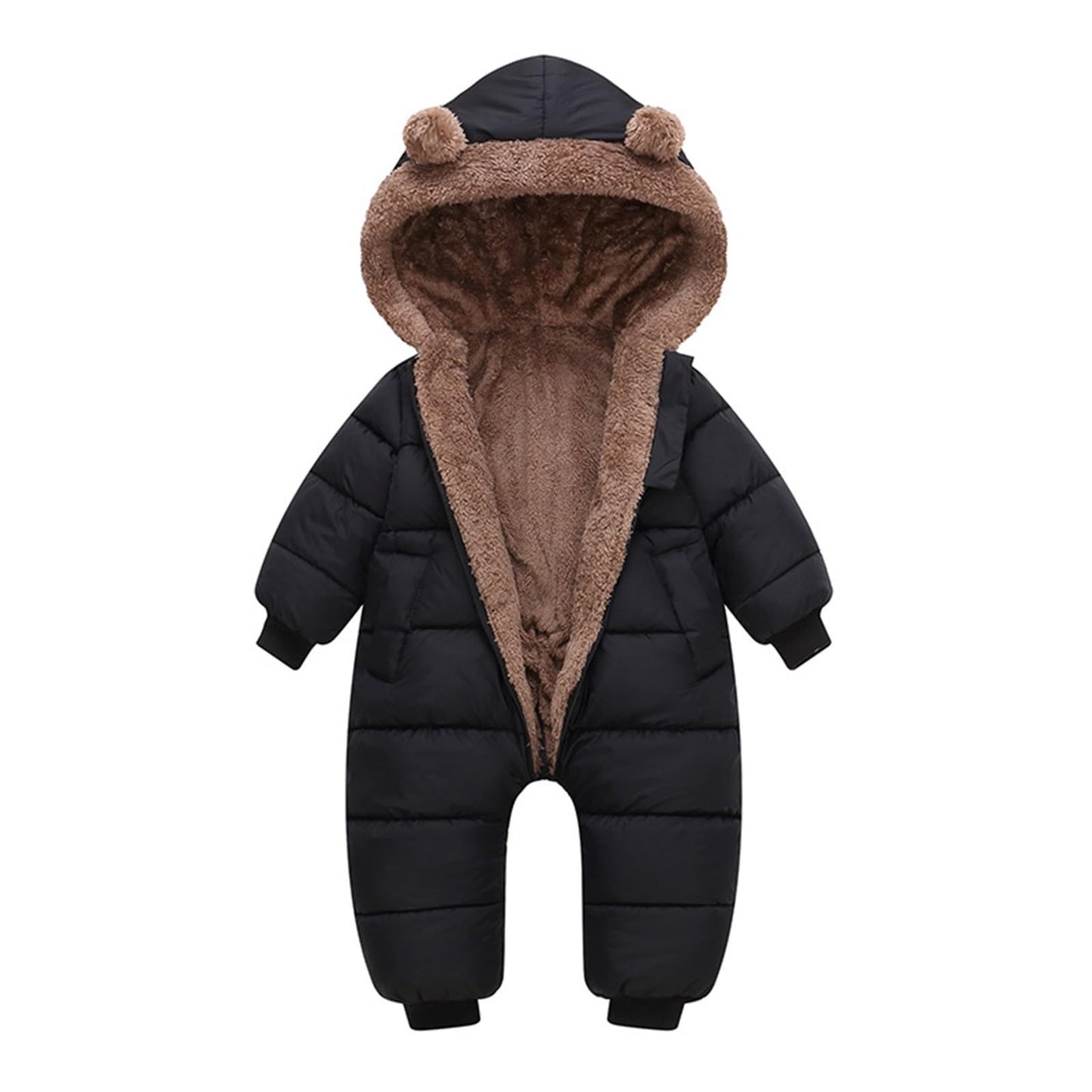 Newborn Baby Bear Outfit Snowsuit Girls Boys Fleece Jumpsuit Romper Hooded Winter Snowsuit Clothes 0-3 Years