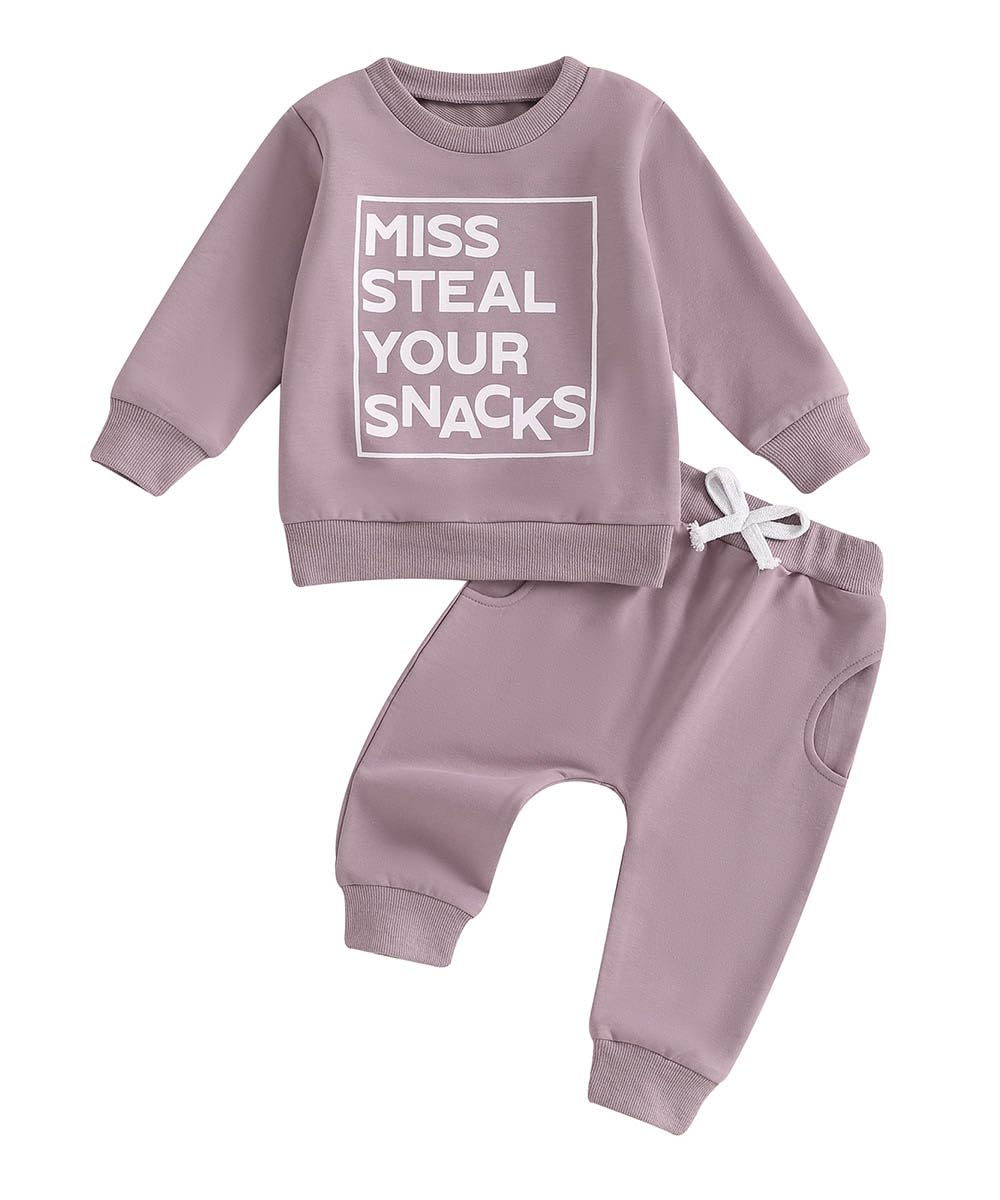 TheFound Toddler Baby Girl Clothes 6 12 18 Months 2T 3T 4T Long Sleeve Pullover Sweatshirt Top Pant Infant Fall Winter Outfit
