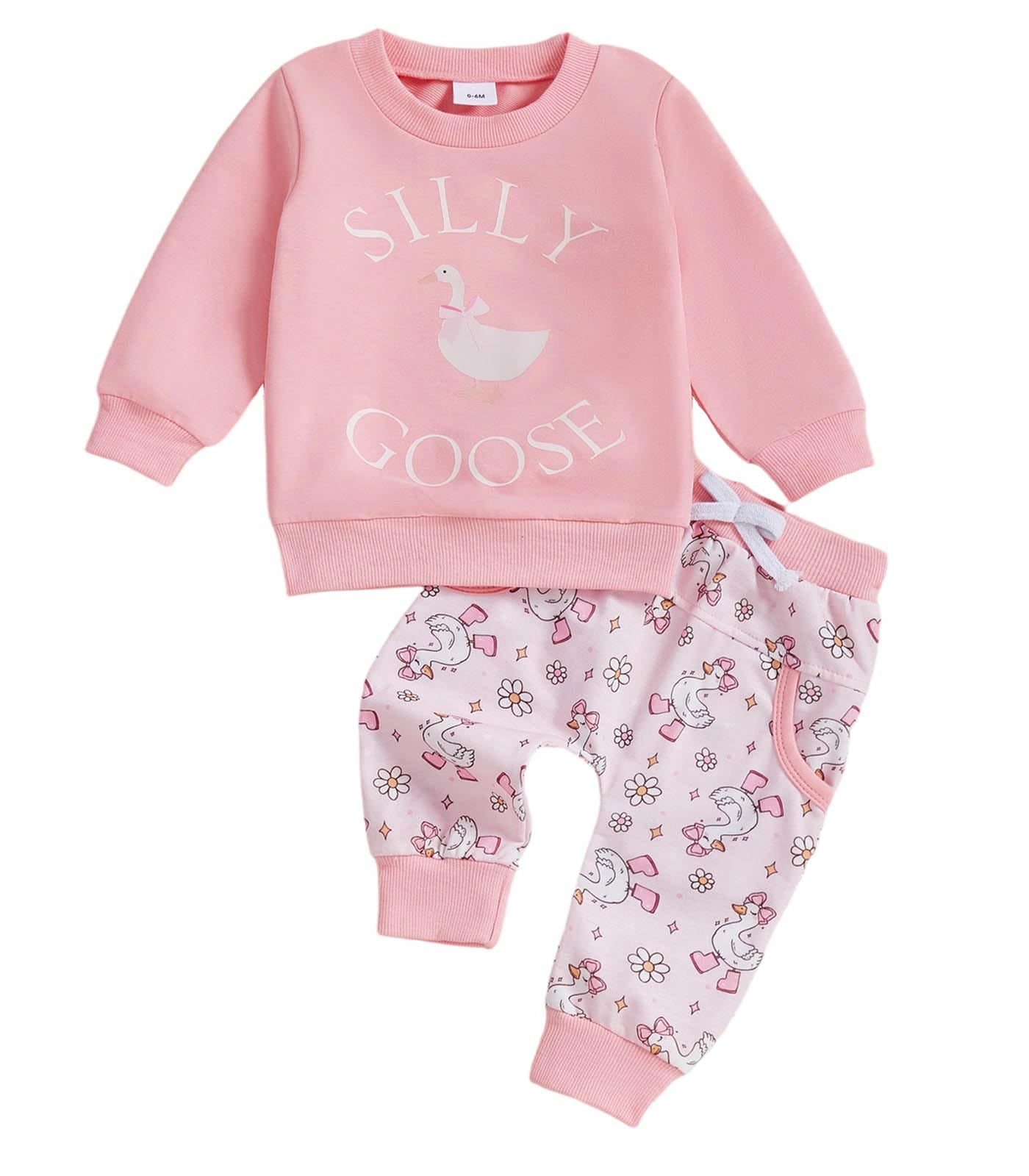 TheFound Toddler Baby Girl Clothes 6 12 18 Months 2T 3T 4T Long Sleeve Pullover Sweatshirt Top Pant Infant Fall Winter Outfit