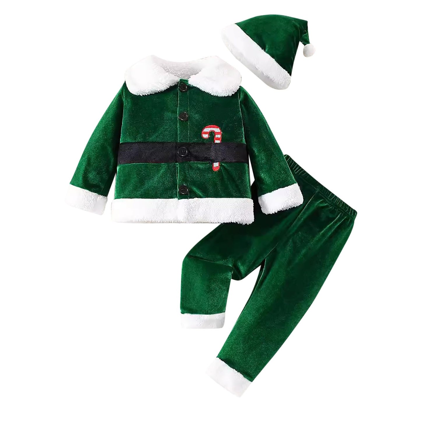 Baby Boy Girl Christmas Outfit Toddler Santa 𝘾𝙤𝙨𝙩ume Cute Santa Claus Cosplay Dress Up Clothes Xmas Coat Pant Set