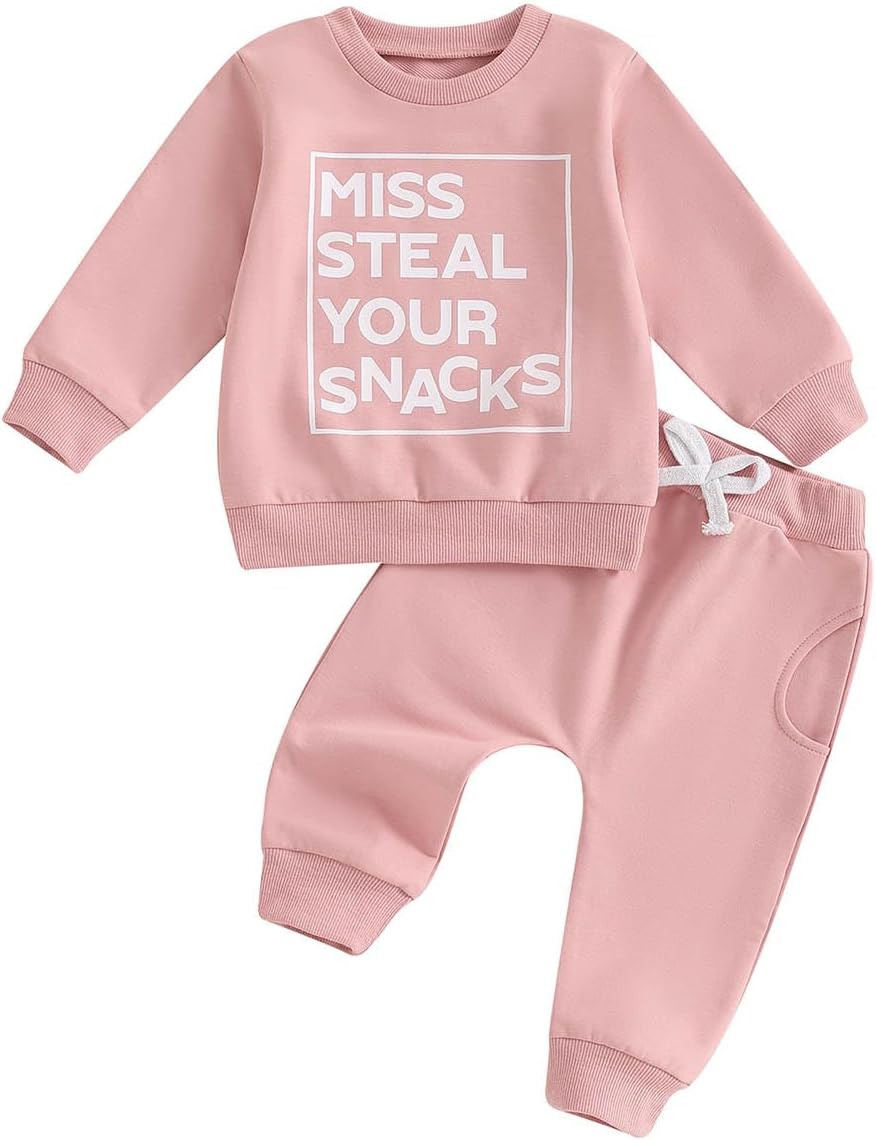 TheFound Toddler Baby Girl Clothes 6 12 18 Months 2T 3T 4T Long Sleeve Pullover Sweatshirt Top Pant Infant Fall Winter Outfit