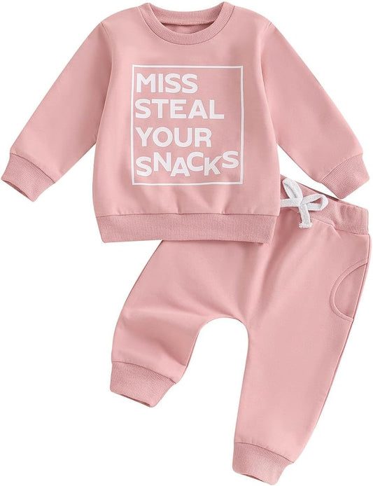 TheFound Toddler Baby Girl Clothes 6 12 18 Months 2T 3T 4T Long Sleeve Pullover Sweatshirt Top Pant Infant Fall Winter Outfit