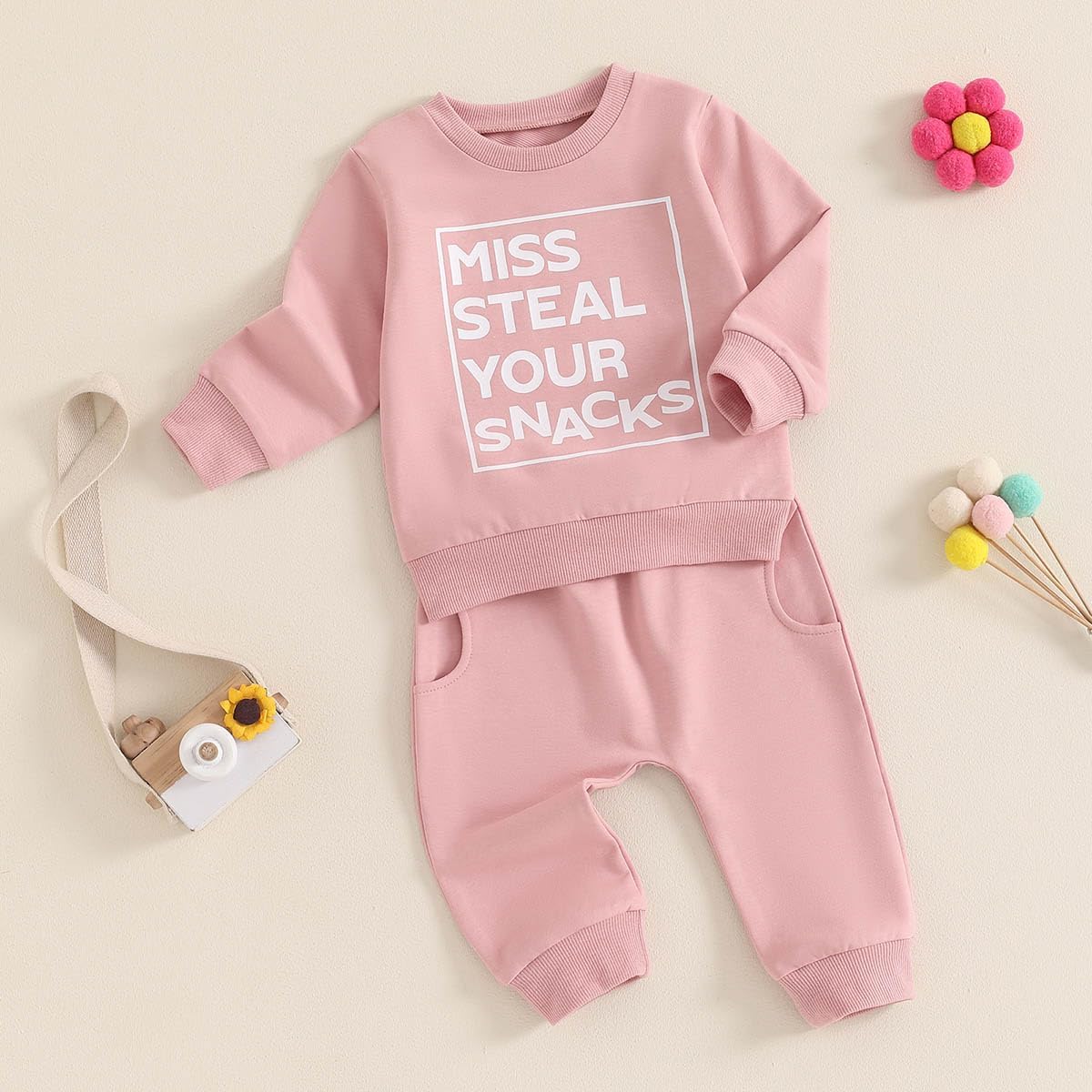 TheFound Toddler Baby Girl Clothes 6 12 18 Months 2T 3T 4T Long Sleeve Pullover Sweatshirt Top Pant Infant Fall Winter Outfit