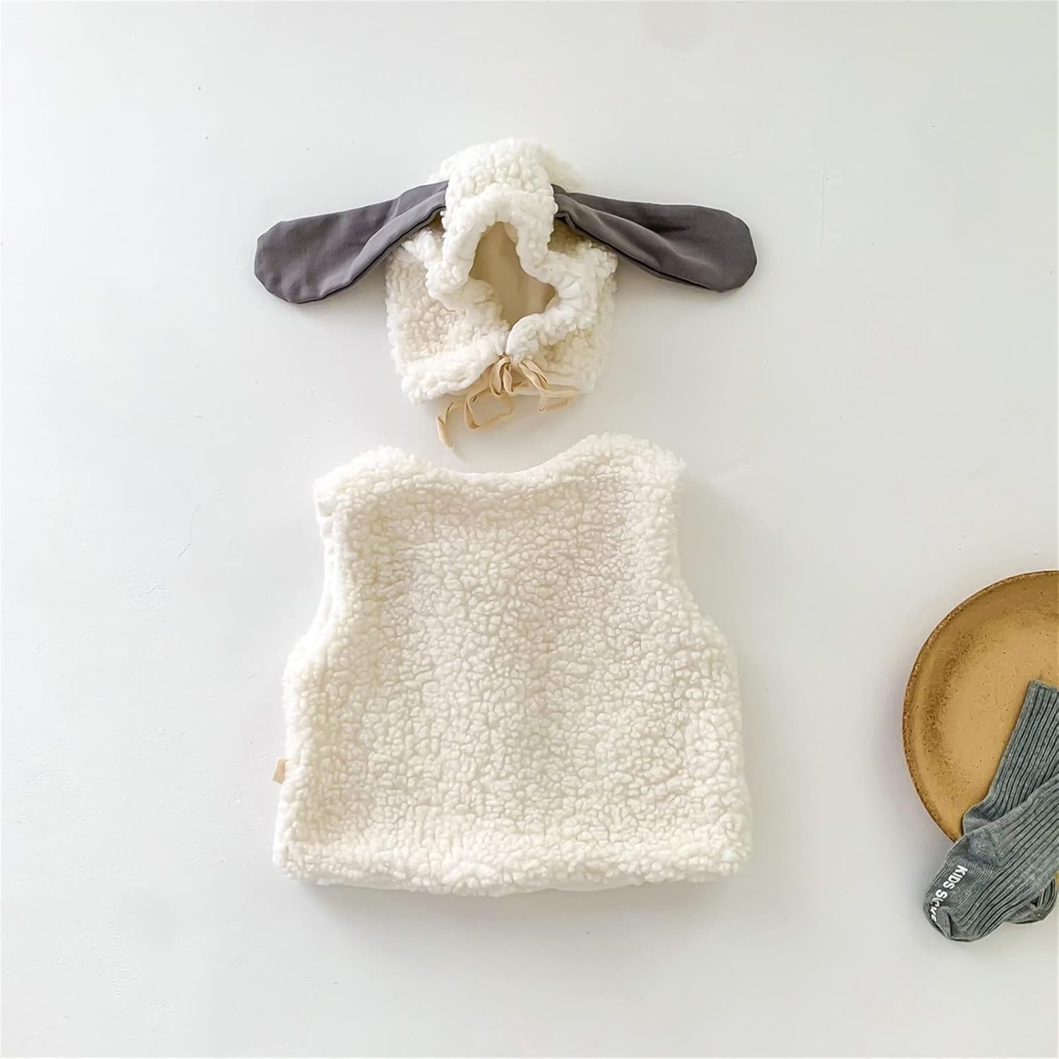 Toddler Baby Girl Boy Vest Fall Winter Clothes Faux Fleece Waistcoat Sleeveless Outerwear Animal Hoodie Jacket 0-2 Years