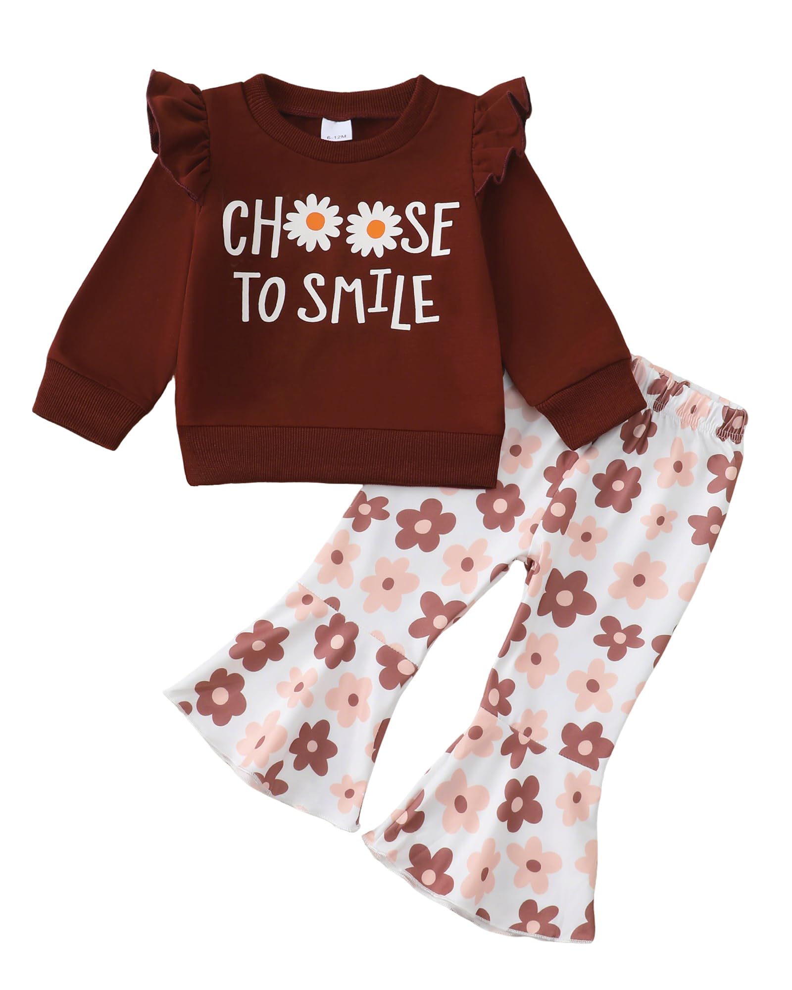 Kucnuzki Baby Girl Clothes Toddler Girl Outfits Fall Winter Long Sleeve T Shirts Top Flare Leggings Pants Kids Clothing