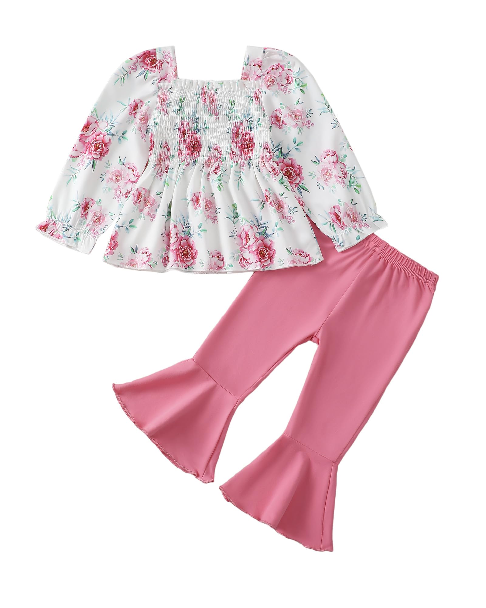 Kucnuzki Baby Girl Clothes Toddler Girl Outfits Fall Winter Long Sleeve T Shirts Top Flare Leggings Pants Kids Clothing