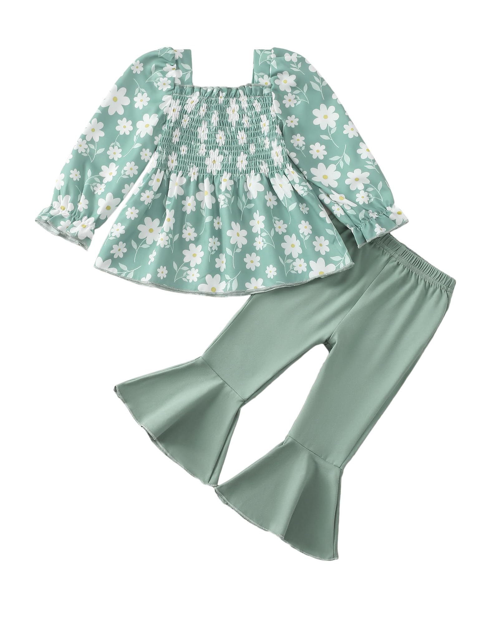 Kucnuzki Baby Girl Clothes Toddler Girl Outfits Fall Winter Long Sleeve T Shirts Top Flare Leggings Pants Kids Clothing