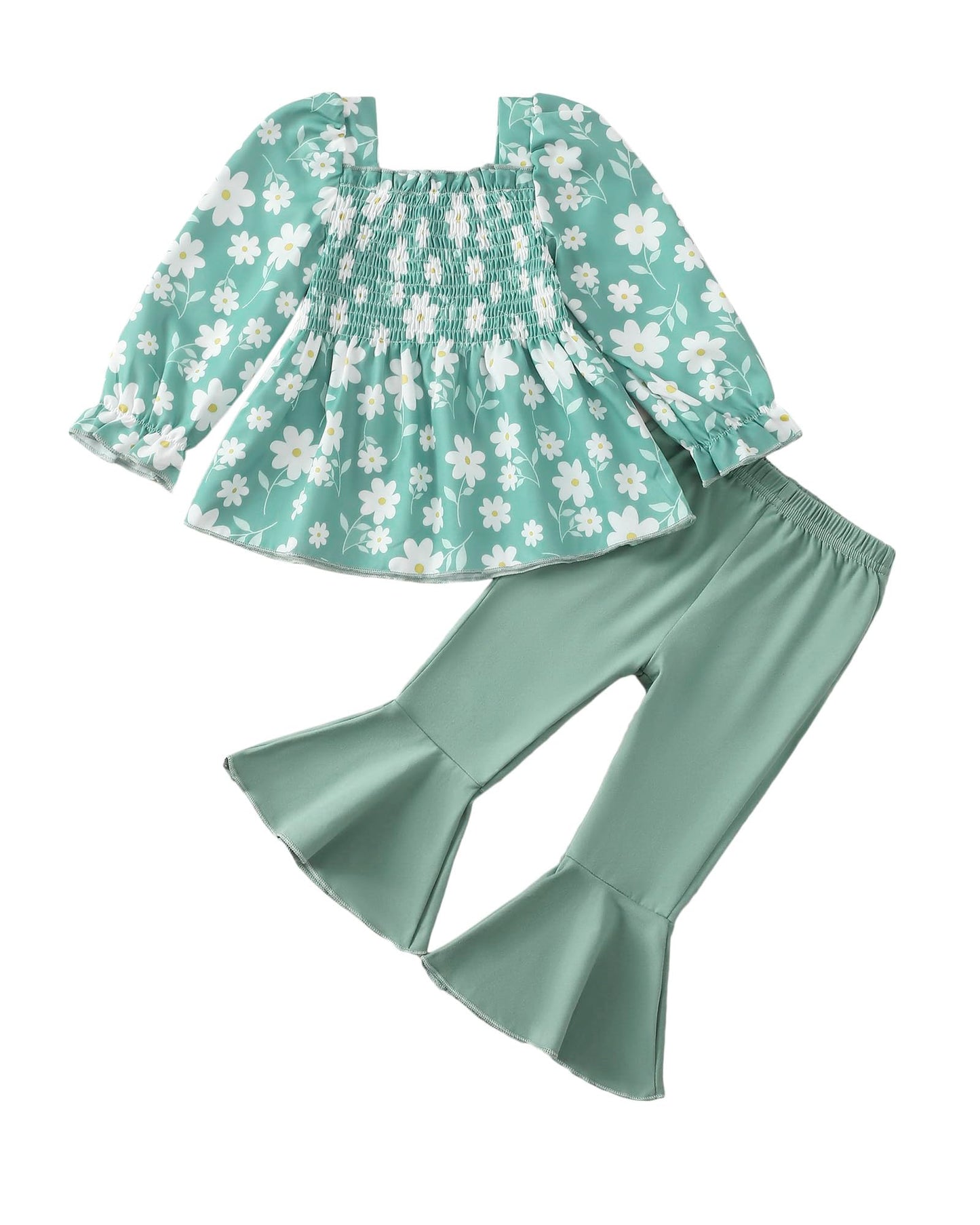 Kucnuzki Baby Girl Clothes Toddler Girl Outfits Fall Winter Long Sleeve T Shirts Top Flare Leggings Pants Kids Clothing