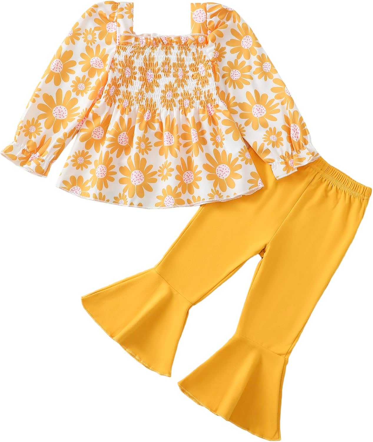 Kucnuzki Baby Girl Clothes Toddler Girl Outfits Fall Winter Long Sleeve T Shirts Top Flare Leggings Pants Kids Clothing