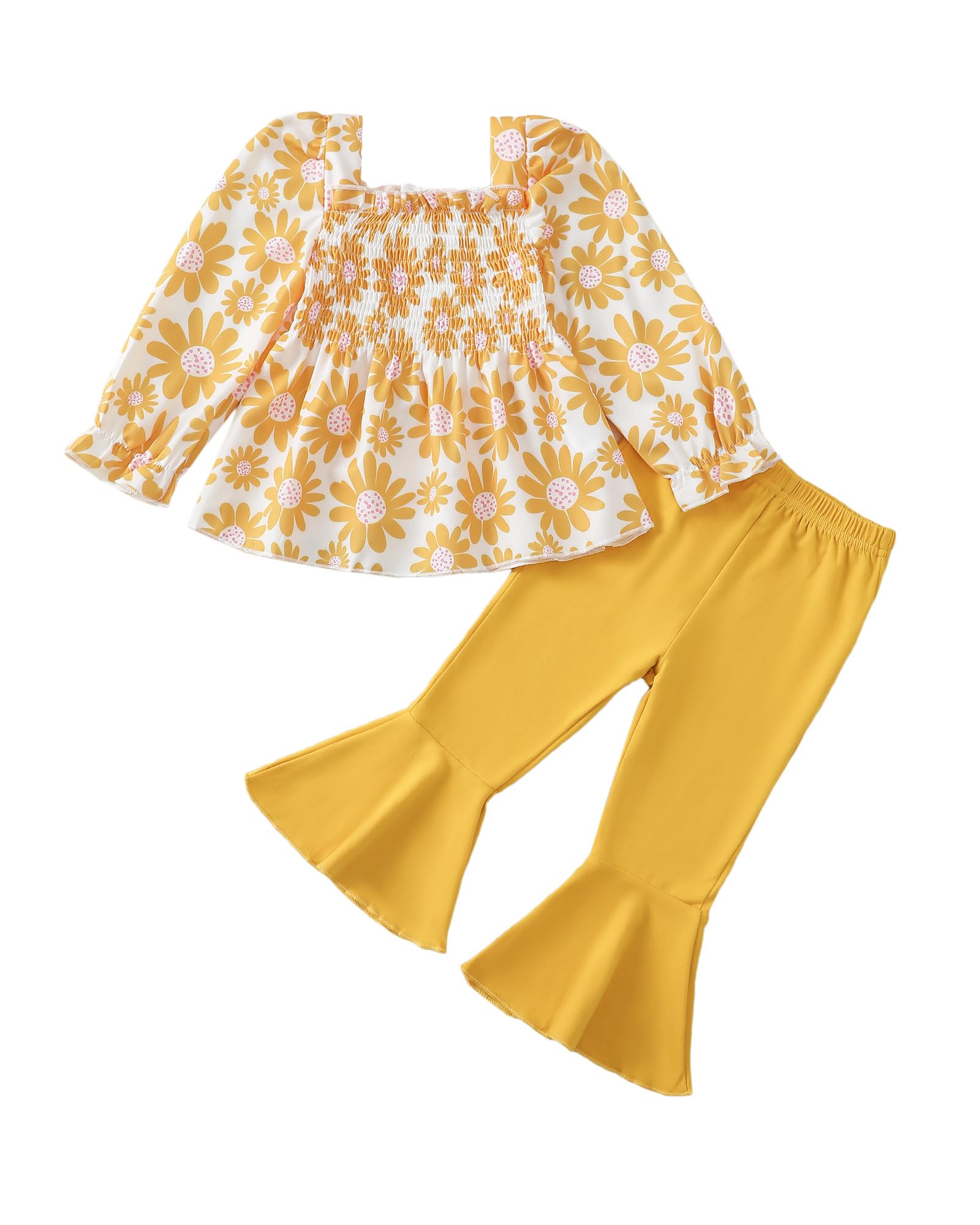 Kucnuzki Baby Girl Clothes Toddler Girl Outfits Fall Winter Long Sleeve T Shirts Top Flare Leggings Pants Kids Clothing