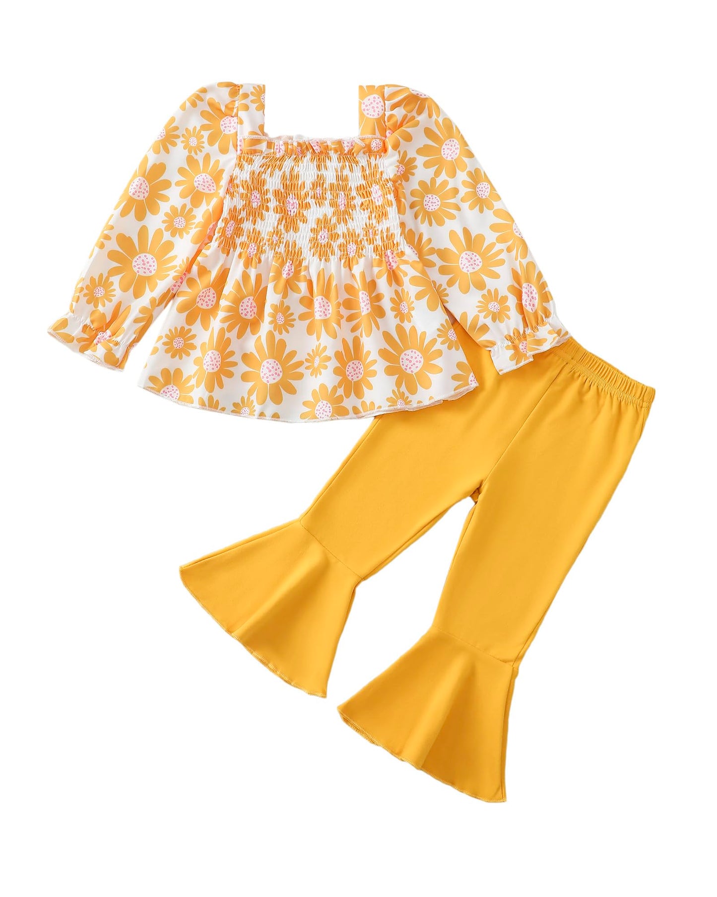 Kucnuzki Baby Girl Clothes Toddler Girl Outfits Fall Winter Long Sleeve T Shirts Top Flare Leggings Pants Kids Clothing