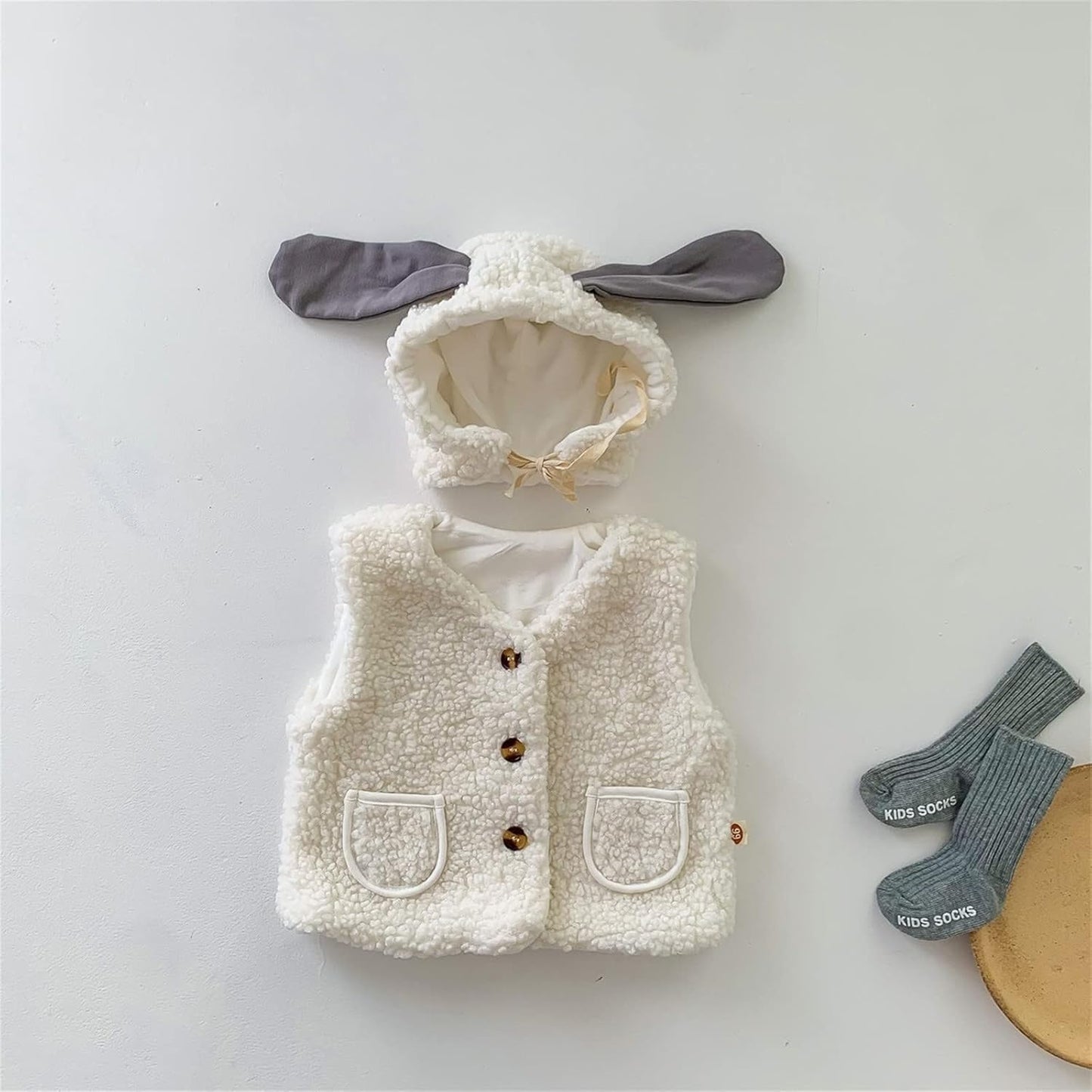 Toddler Baby Girl Boy Vest Fall Winter Clothes Faux Fleece Waistcoat Sleeveless Outerwear Animal Hoodie Jacket 0-2 Years