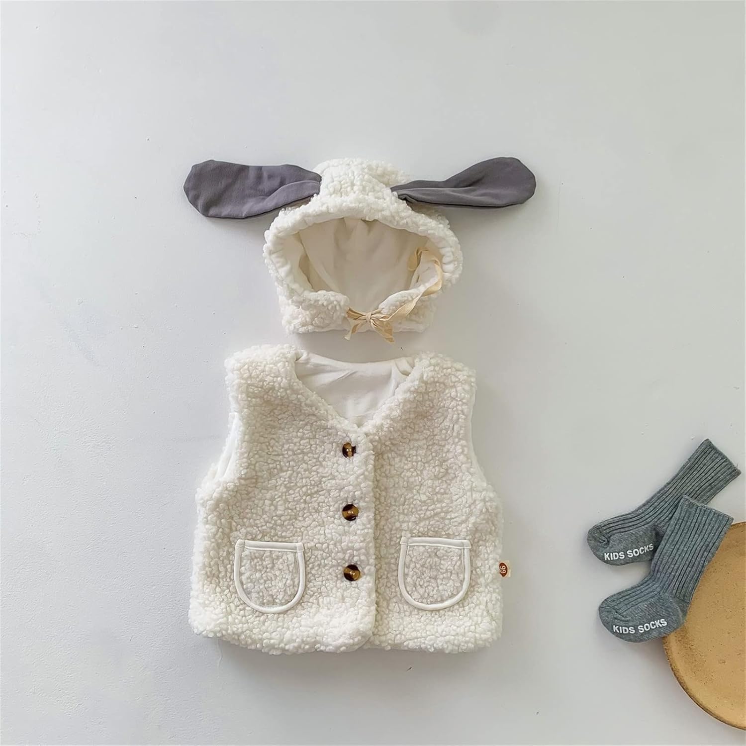 Toddler Baby Girl Boy Vest Fall Winter Clothes Faux Fleece Waistcoat Sleeveless Outerwear Animal Hoodie Jacket 0-2 Years