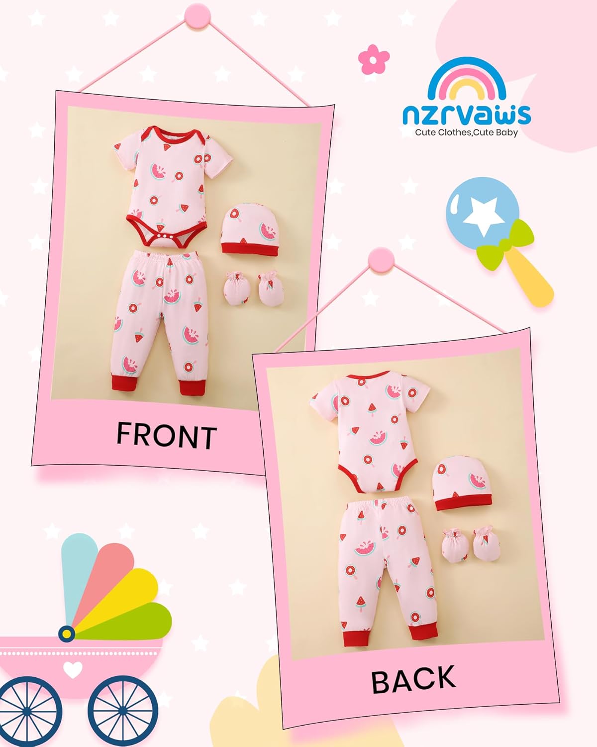 NZRVAWS Newborn Baby Boy Girl Clothes Unisex Preemie Infant Pants Laytte Set Outfits 0-18 Months 20 Pcs Essentials Gift