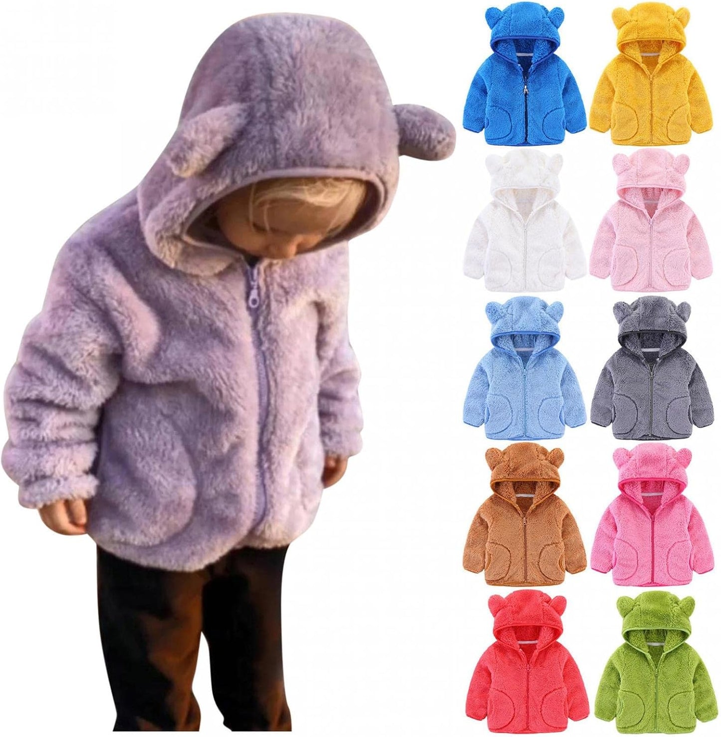 Toddler Baby Girls Fall Winter Clothes Jacket for 1-4 Years Old Kids Floral Hooded Windproof Coat Outwear