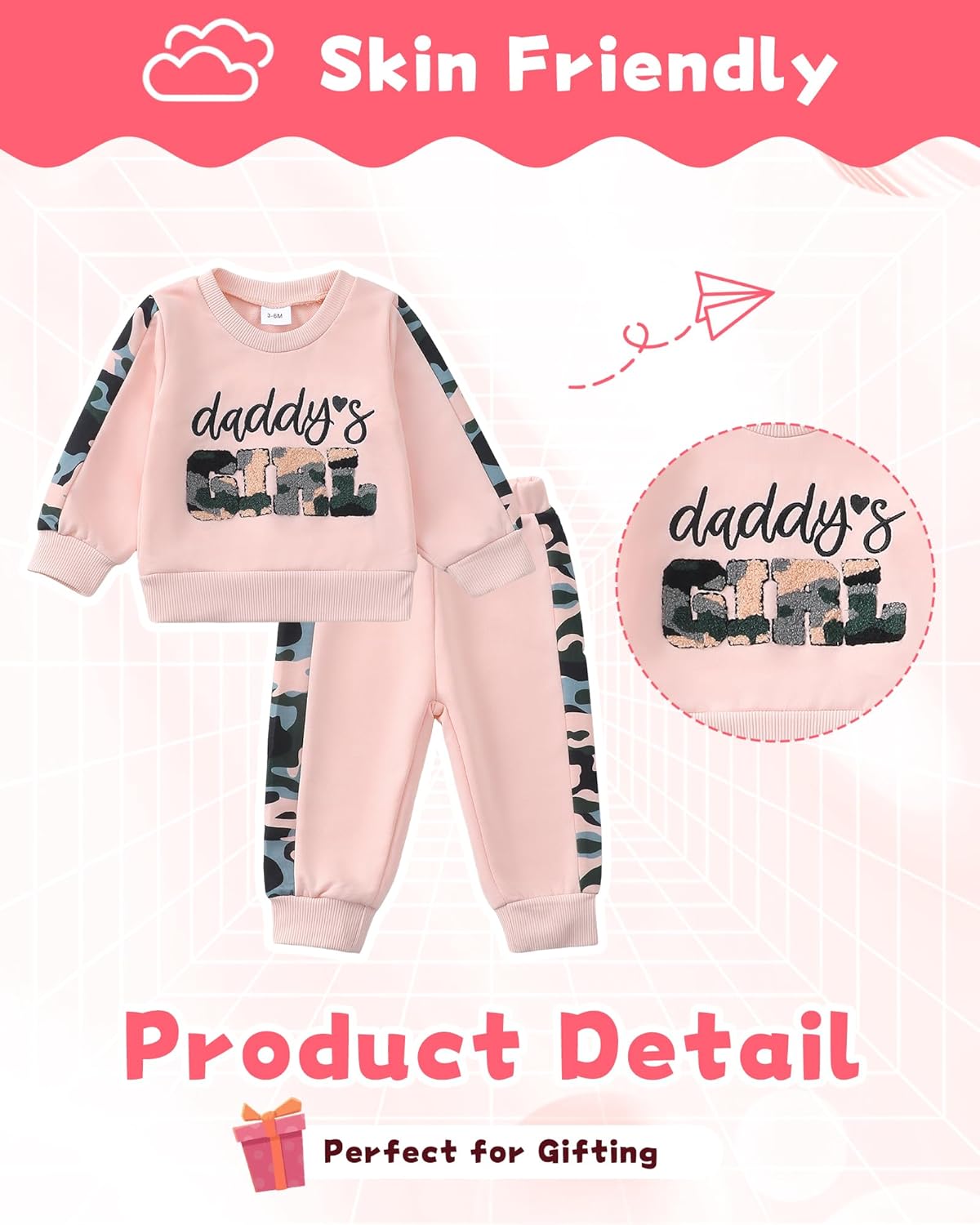 Mikrdoo Toddler Baby Girl Clothes Pants Set Toddler Pullover Tops Fall Winter Outfits