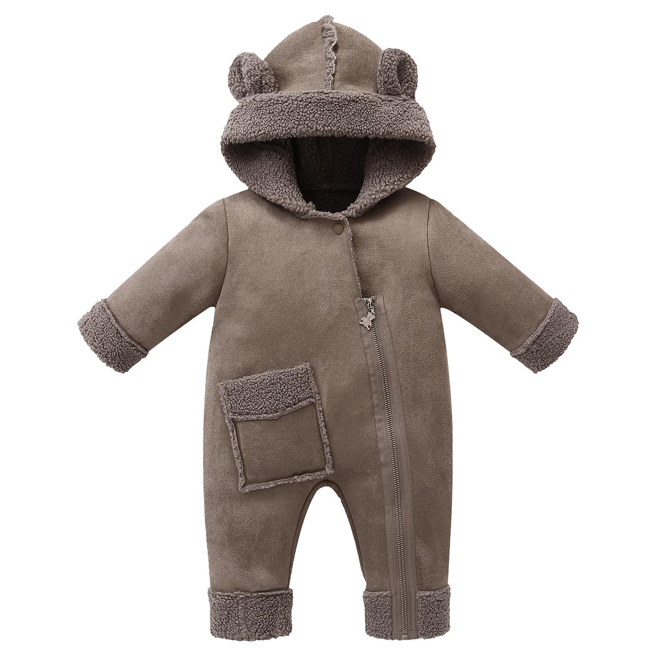 Toddler Snow Suit Baby Snowsuit Infant Winter Coats Fleece Clohtes 0-2T Jumpsuit