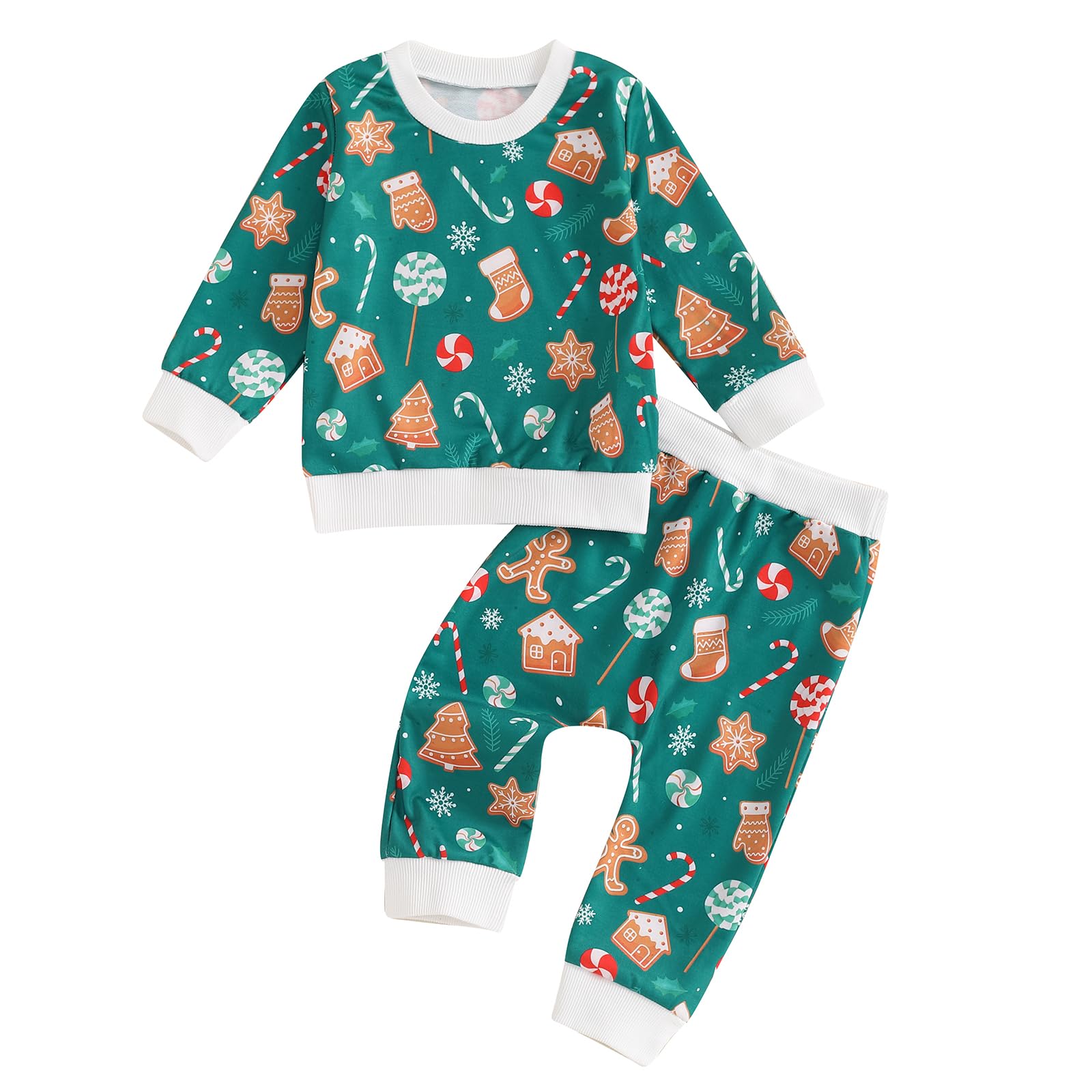 Cute Baby Girl Clothes Long Sleeve Print Sweatshirt Top and Pants Set Toddler Girl Fall Outfits