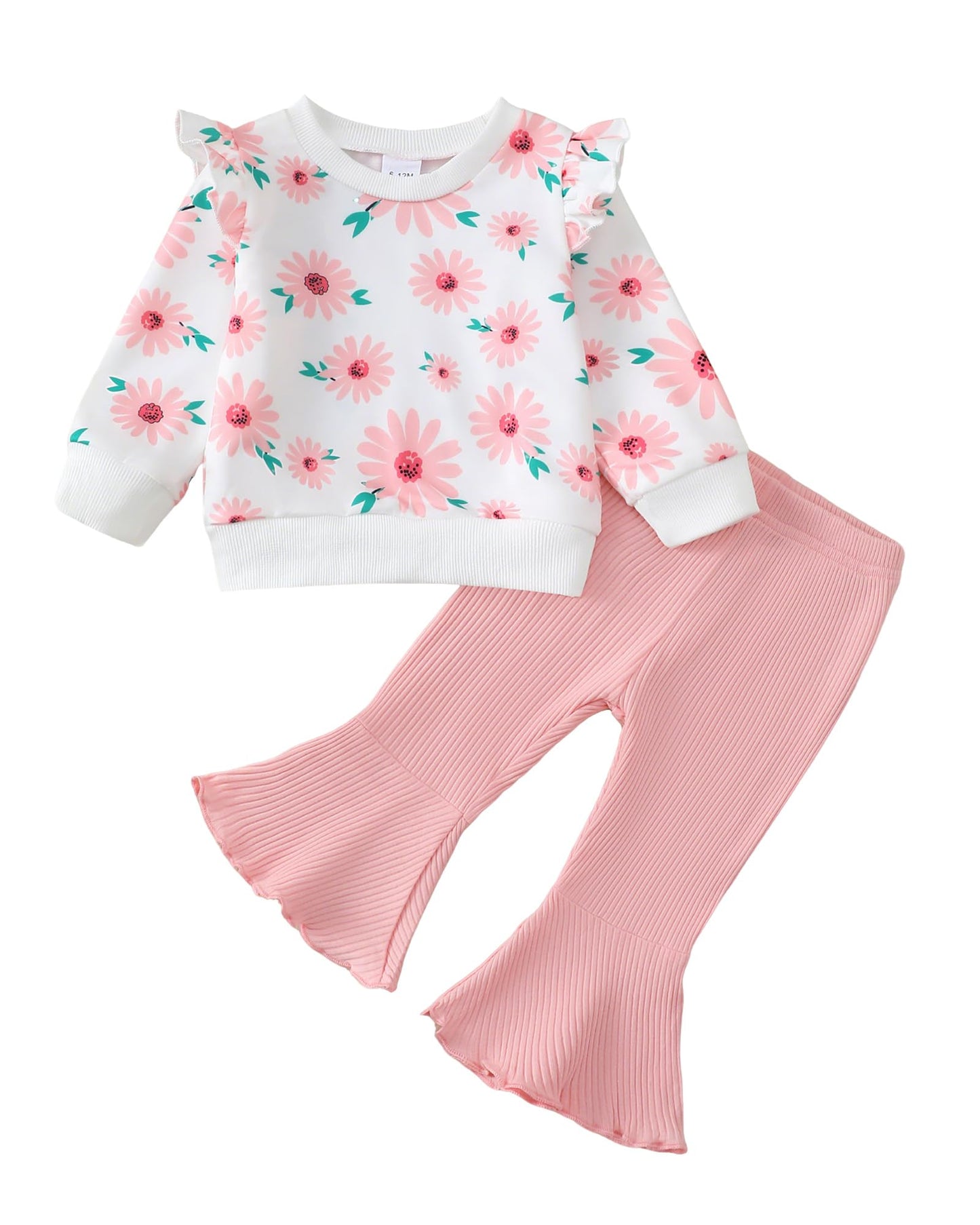 Kucnuzki Baby Girl Clothes Toddler Girl Outfits Fall Winter Long Sleeve T Shirts Top Flare Leggings Pants Kids Clothing