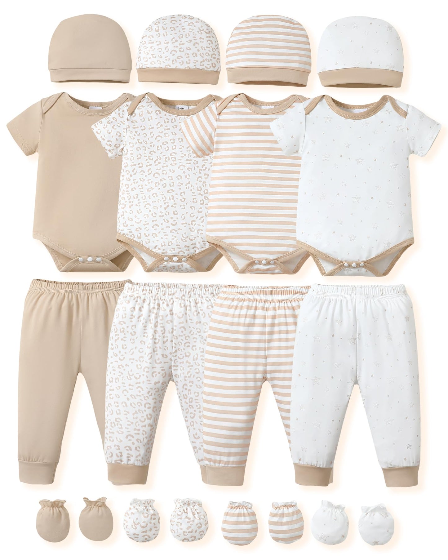 NZRVAWS Newborn Baby Boy Girl Clothes Unisex Preemie Infant Pants Laytte Set Outfits 0-18 Months 20 Pcs Essentials Gift