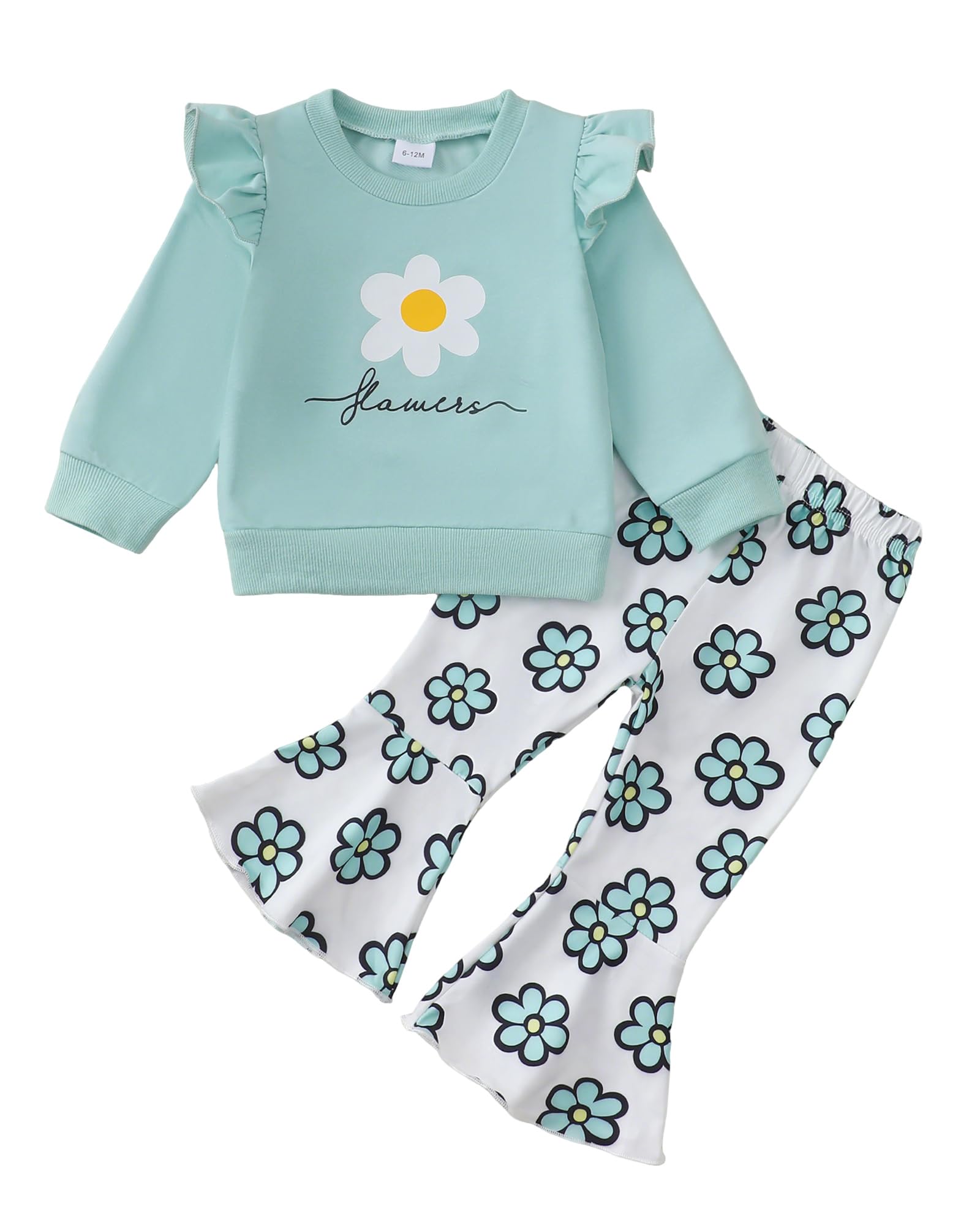 Kucnuzki Baby Girl Clothes Toddler Girl Outfits Fall Winter Long Sleeve T Shirts Top Flare Leggings Pants Kids Clothing