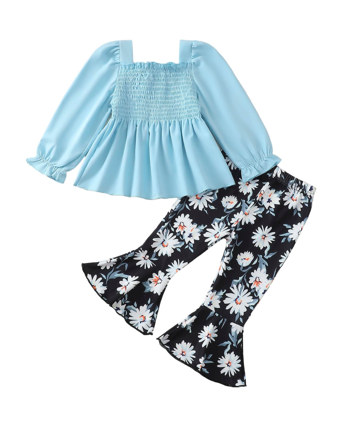 Kucnuzki Baby Girl Clothes Toddler Girl Outfits Fall Winter Long Sleeve T Shirts Top Flare Leggings Pants Kids Clothing