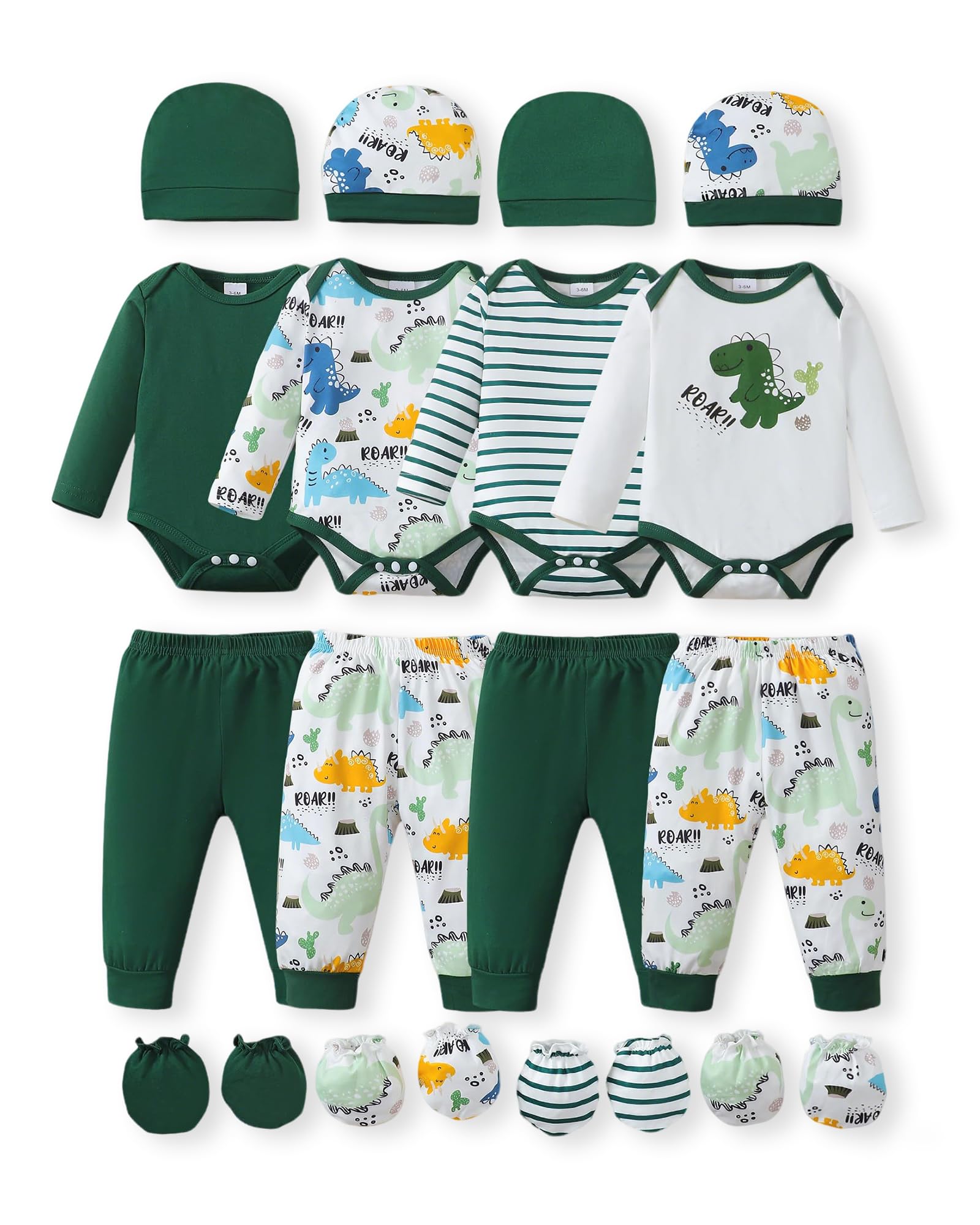 NZRVAWS Newborn Baby Boy Girl Clothes Unisex Preemie Infant Pants Laytte Set Outfits 0-18 Months 20 Pcs Essentials Gift