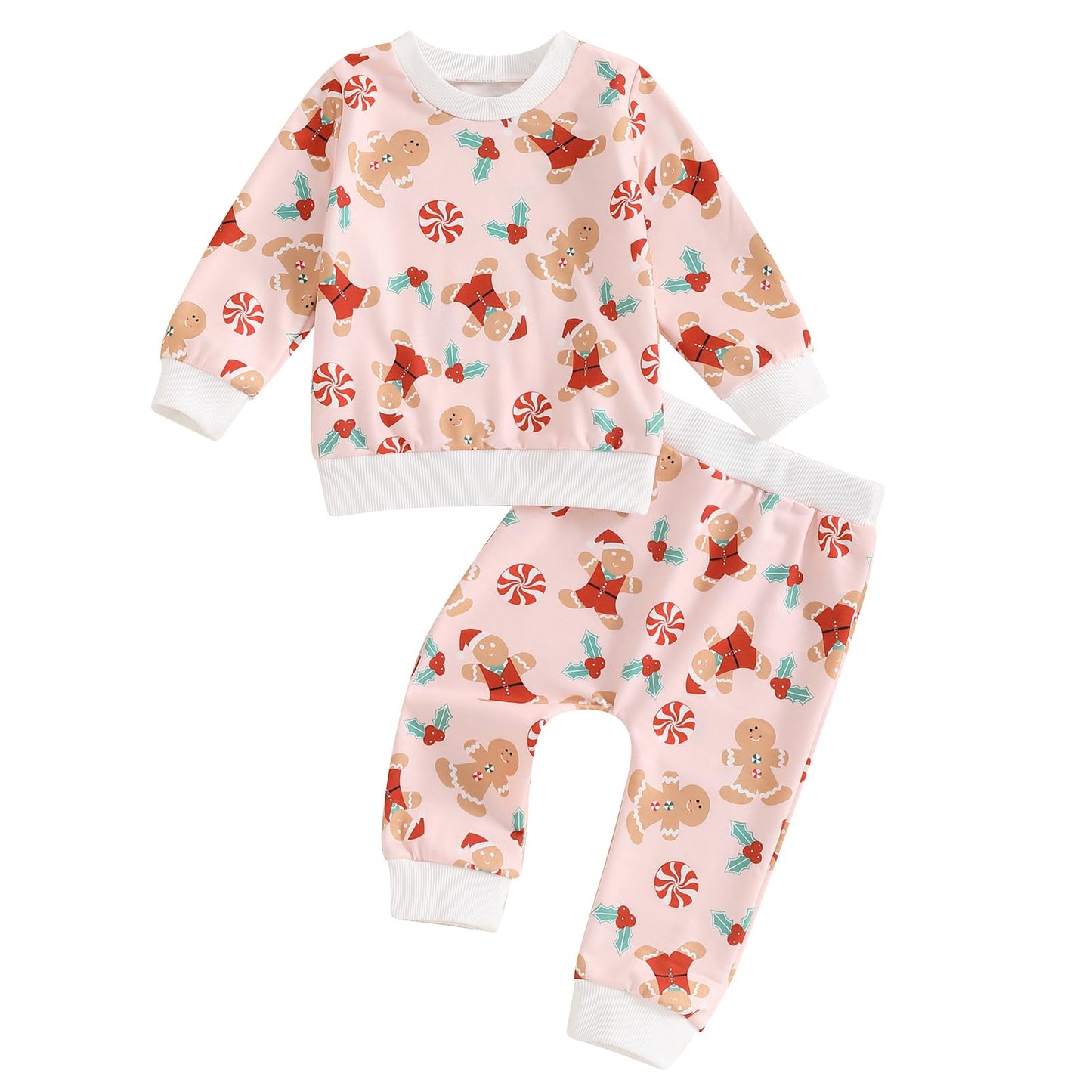 Cute Baby Girl Clothes Long Sleeve Print Sweatshirt Top and Pants Set Toddler Girl Fall Outfits