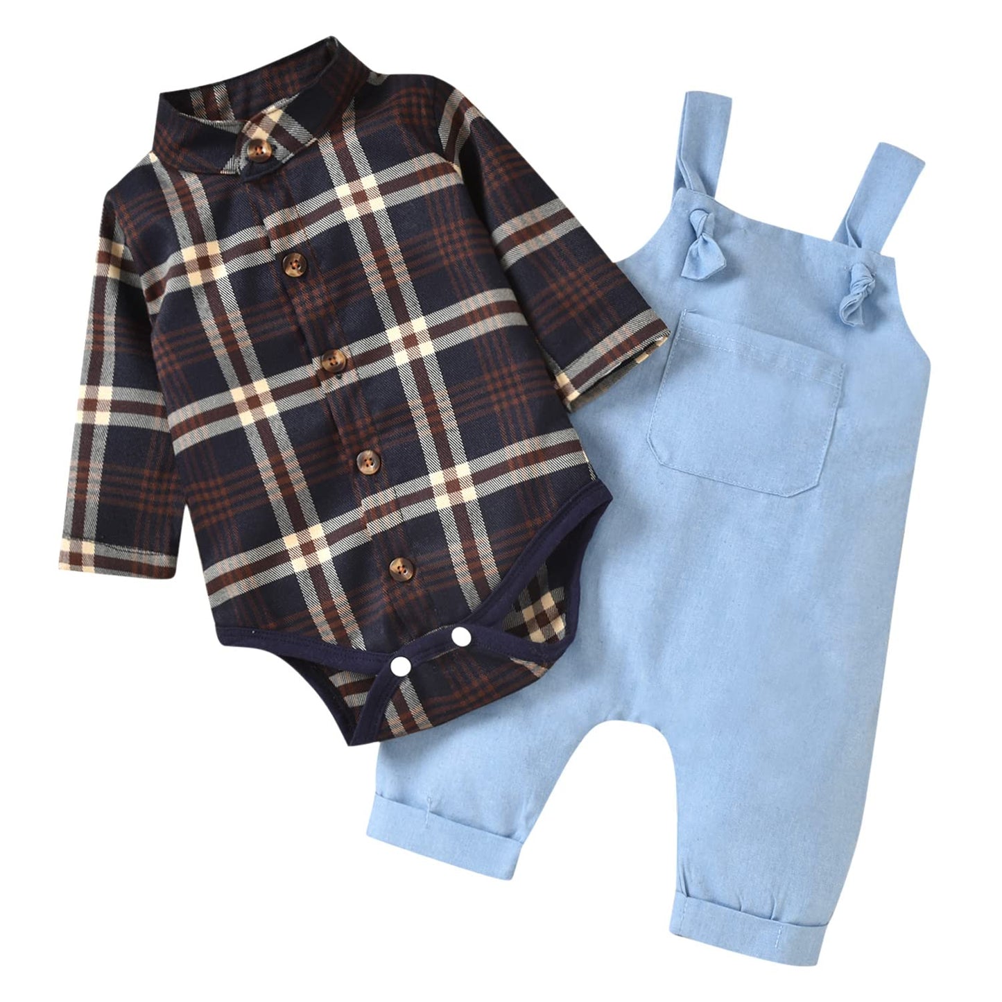 Unutiylo Baby Boys Clothes for Gentleman Outfits,Toddler Overalls Baby Suspender Pants and Bodysuit Romper