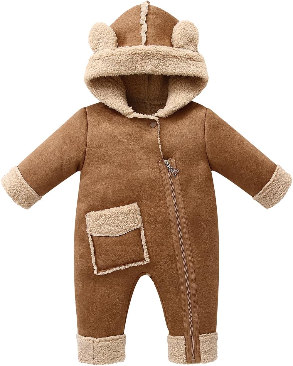 Toddler Snow Suit Baby Snowsuit Infant Winter Coats Fleece Clohtes 0-2T Jumpsuit