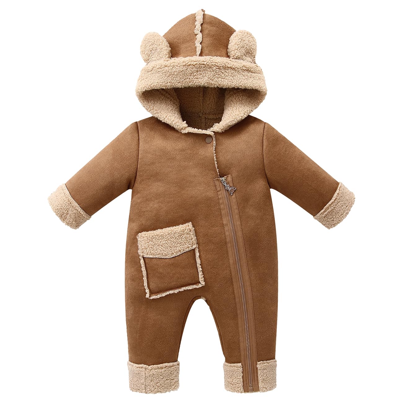 Toddler Snow Suit Baby Snowsuit Infant Winter Coats Fleece Clohtes 0-2T Jumpsuit