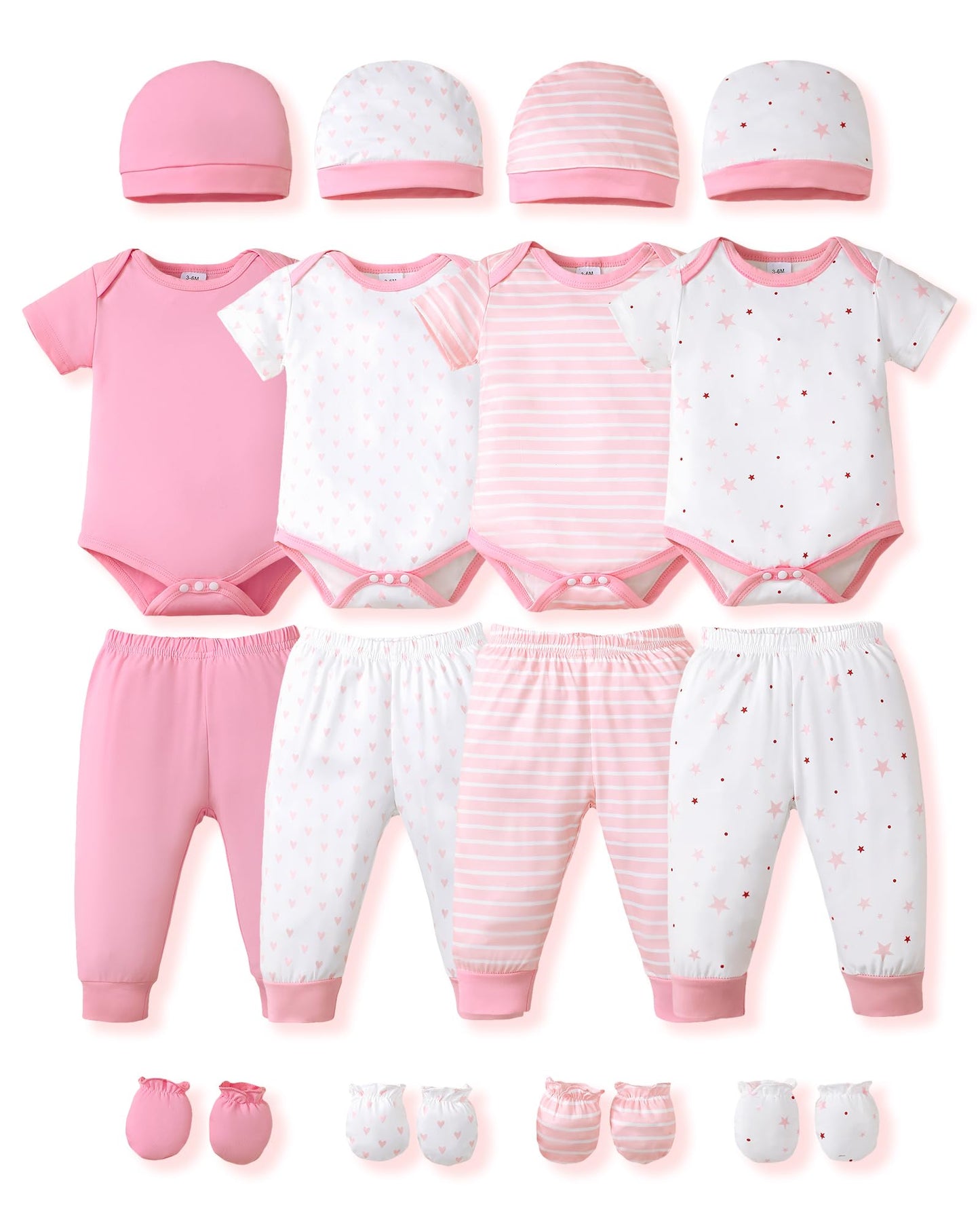 NZRVAWS Newborn Baby Boy Girl Clothes Unisex Preemie Infant Pants Laytte Set Outfits 0-18 Months 20 Pcs Essentials Gift
