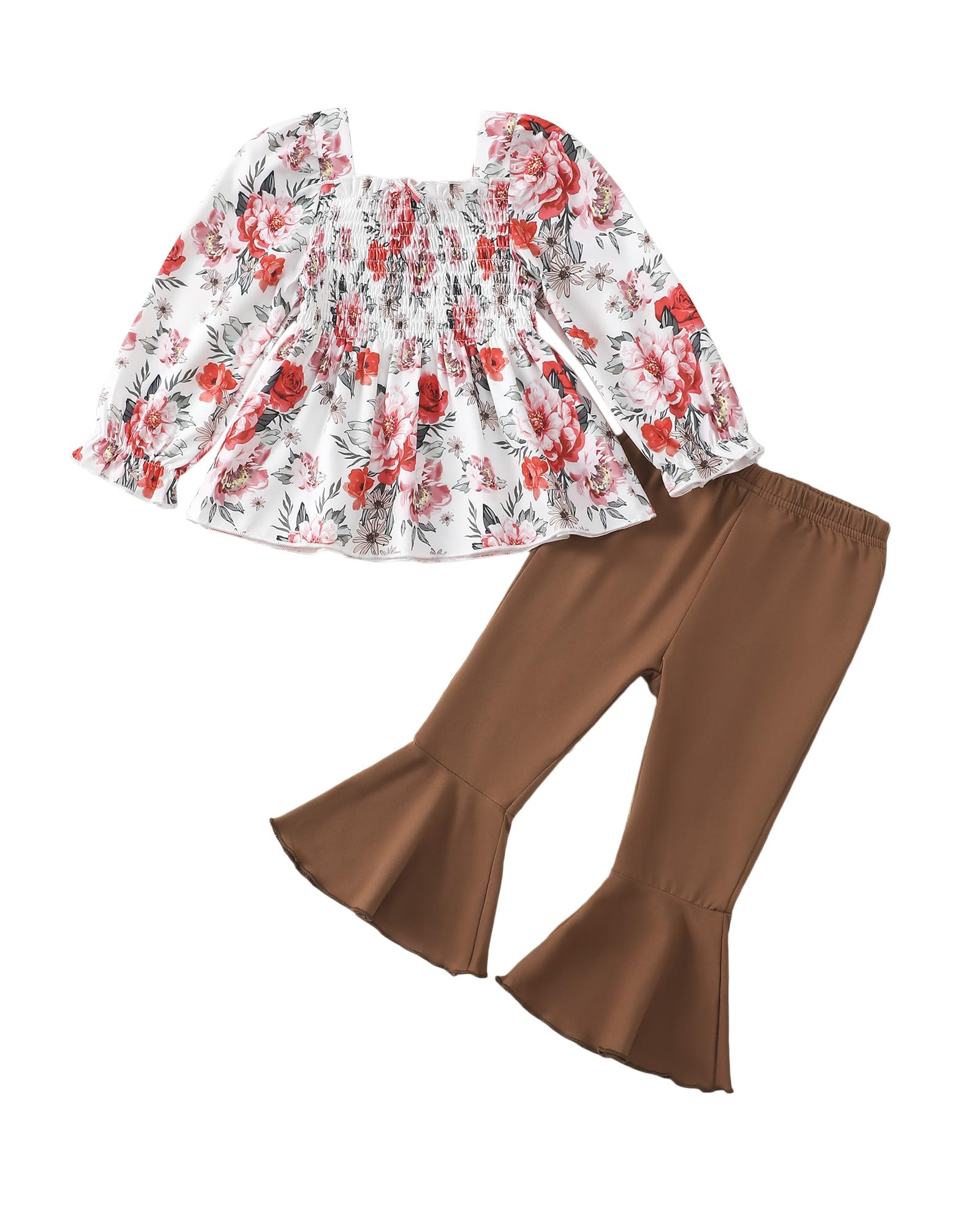 Kucnuzki Baby Girl Clothes Toddler Girl Outfits Fall Winter Long Sleeve T Shirts Top Flare Leggings Pants Kids Clothing