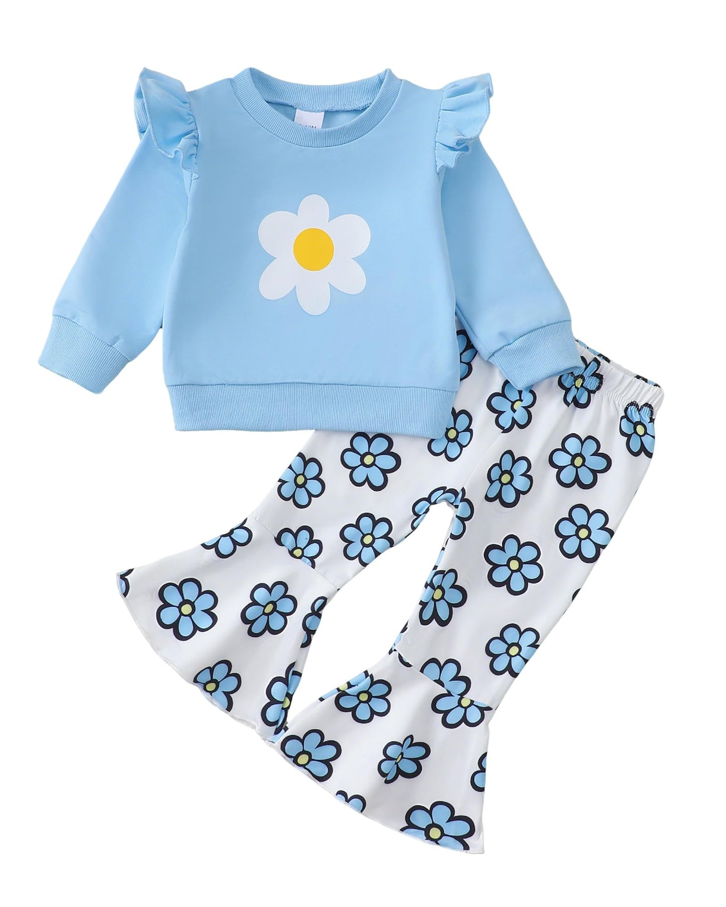 Kucnuzki Baby Girl Clothes Toddler Girl Outfits Fall Winter Long Sleeve T Shirts Top Flare Leggings Pants Kids Clothing