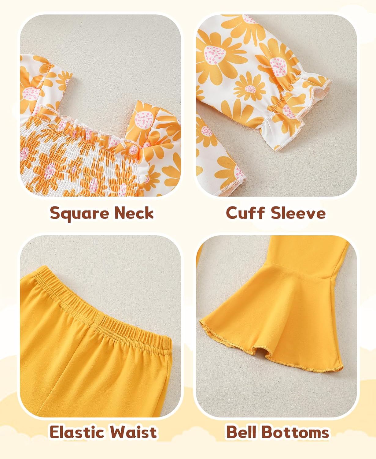 Kucnuzki Baby Girl Clothes Toddler Girl Outfits Fall Winter Long Sleeve T Shirts Top Flare Leggings Pants Kids Clothing