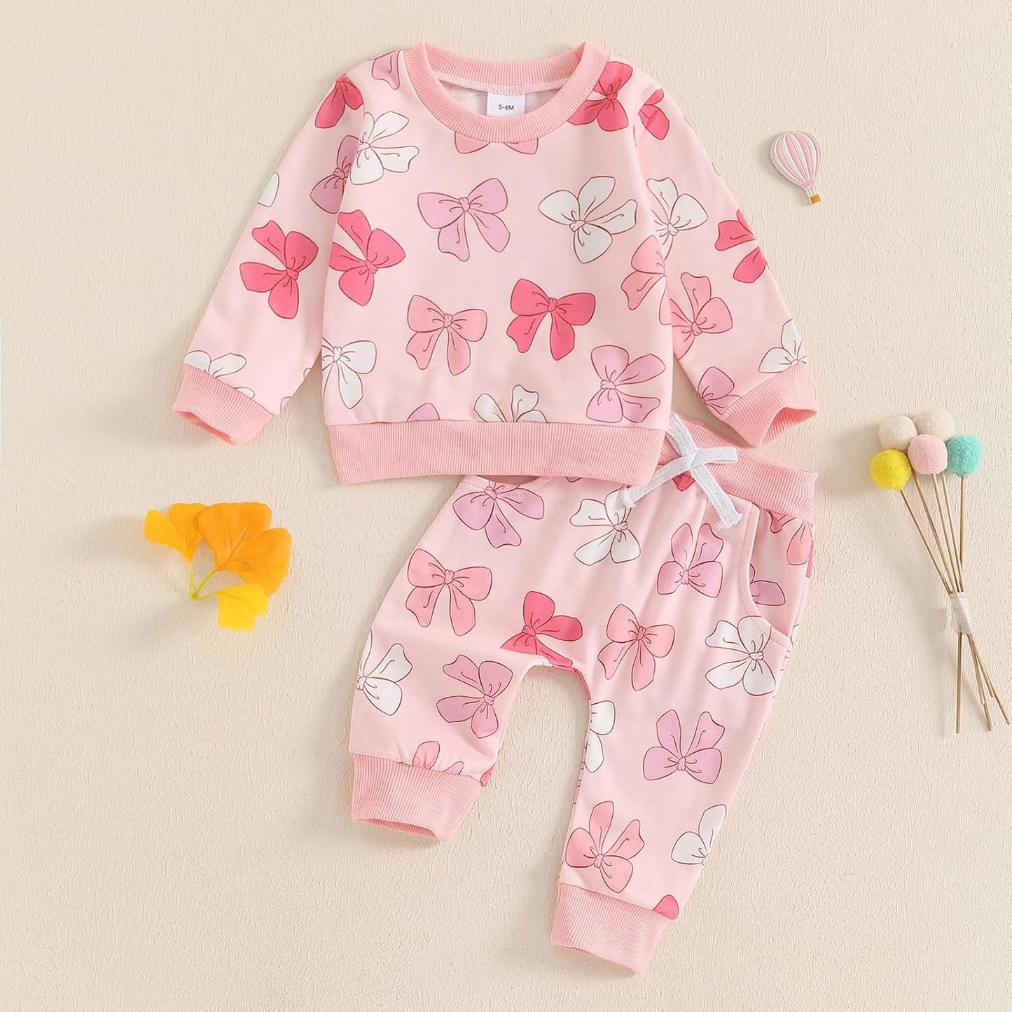 Cute Baby Girl Clothes Long Sleeve Print Sweatshirt Top and Pants Set Toddler Girl Fall Outfits
