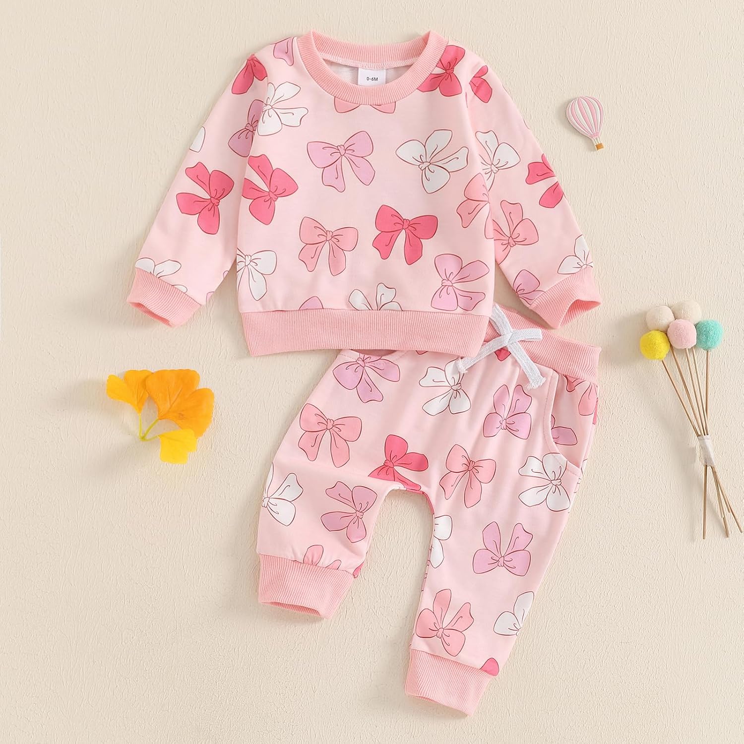 Cute Baby Girl Clothes Long Sleeve Print Sweatshirt Top and Pants Set Toddler Girl Fall Outfits