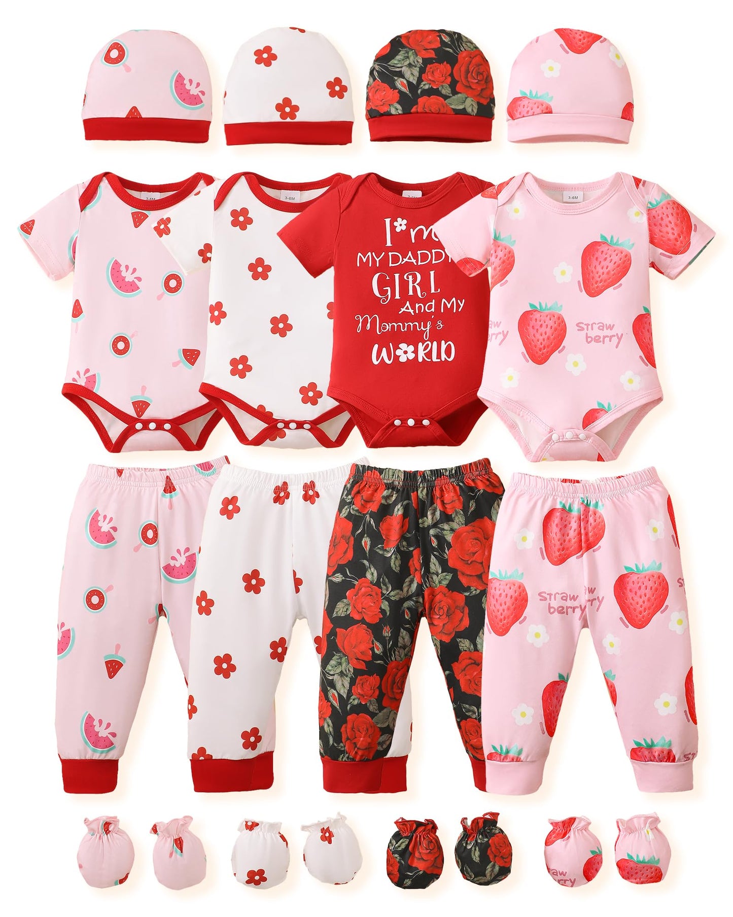 NZRVAWS Newborn Baby Boy Girl Clothes Unisex Preemie Infant Pants Laytte Set Outfits 0-18 Months 20 Pcs Essentials Gift