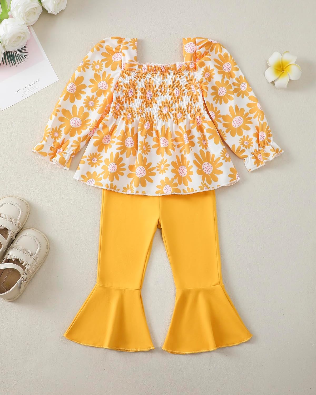 Kucnuzki Baby Girl Clothes Toddler Girl Outfits Fall Winter Long Sleeve T Shirts Top Flare Leggings Pants Kids Clothing