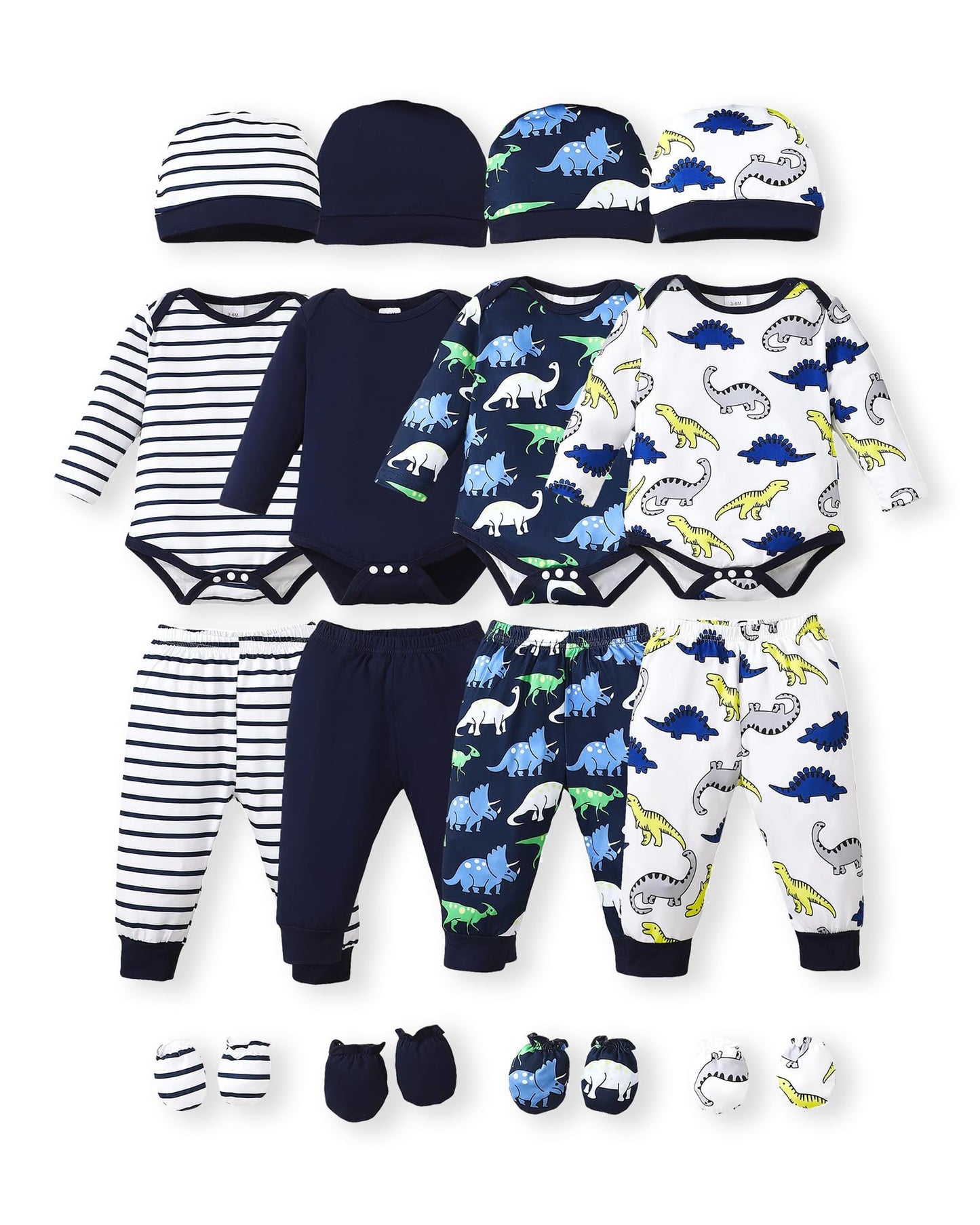 NZRVAWS Newborn Baby Boy Girl Clothes Unisex Preemie Infant Pants Laytte Set Outfits 0-18 Months 20 Pcs Essentials Gift