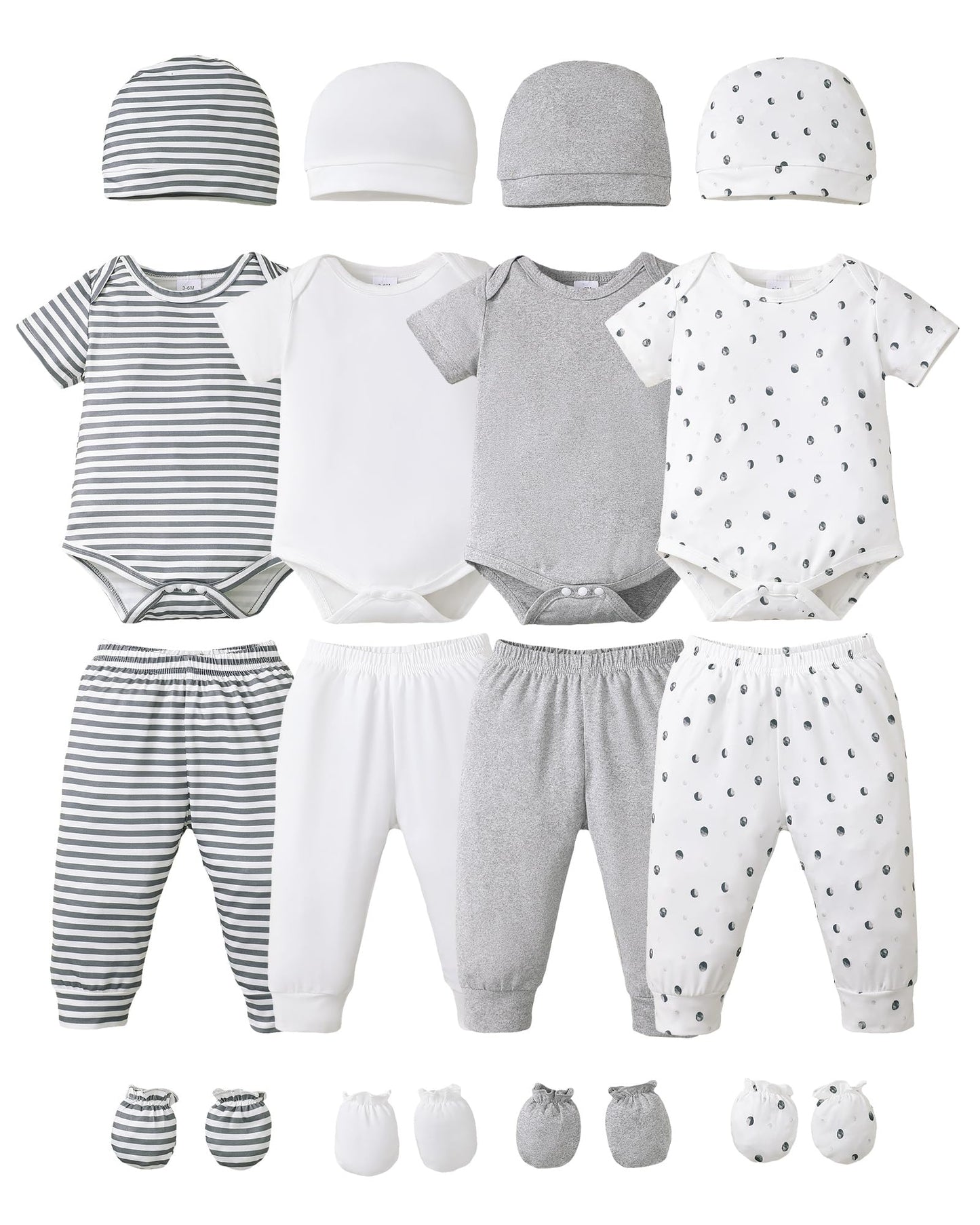 NZRVAWS Newborn Baby Boy Girl Clothes Unisex Preemie Infant Pants Laytte Set Outfits 0-18 Months 20 Pcs Essentials Gift