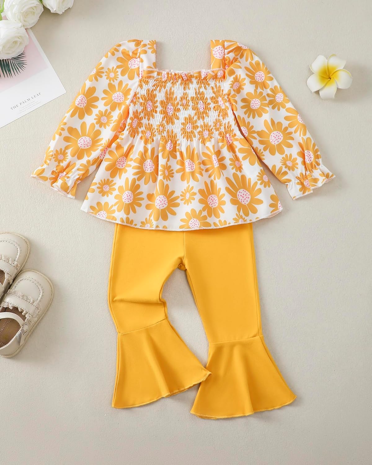 Kucnuzki Baby Girl Clothes Toddler Girl Outfits Fall Winter Long Sleeve T Shirts Top Flare Leggings Pants Kids Clothing