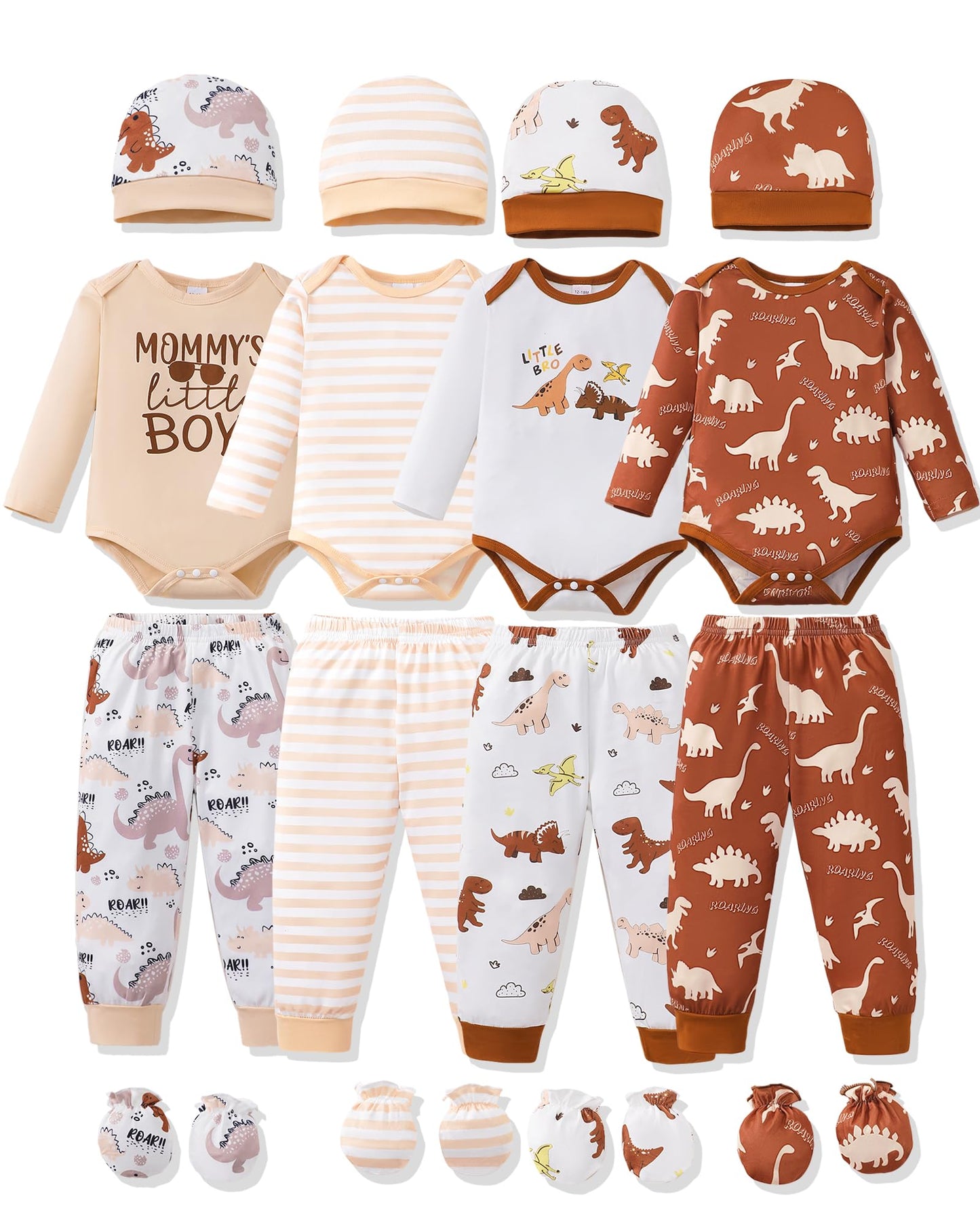 NZRVAWS Newborn Baby Boy Girl Clothes Unisex Preemie Infant Pants Laytte Set Outfits 0-18 Months 20 Pcs Essentials Gift