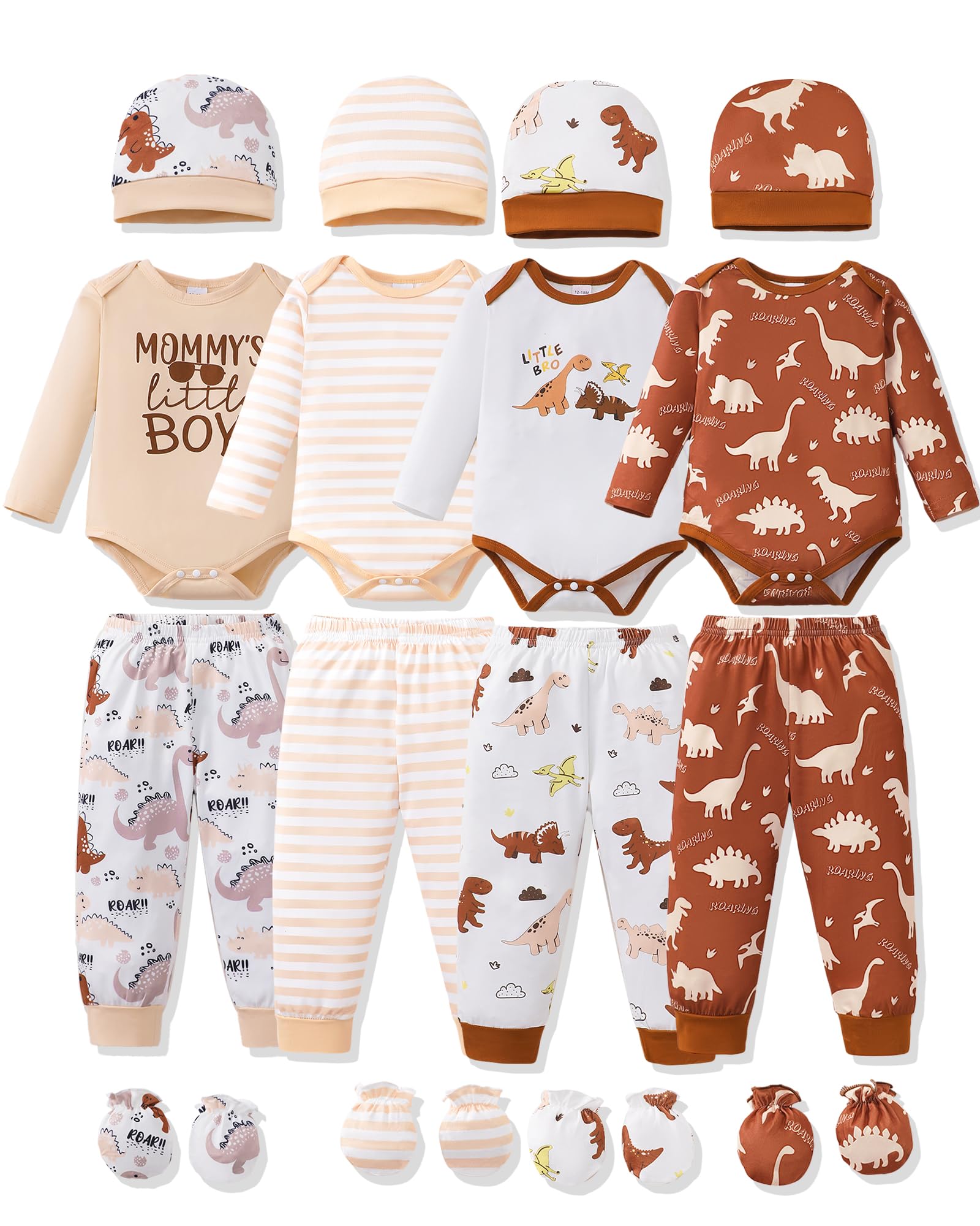 NZRVAWS Newborn Baby Boy Girl Clothes Unisex Preemie Infant Pants Laytte Set Outfits 0-18 Months 20 Pcs Essentials Gift