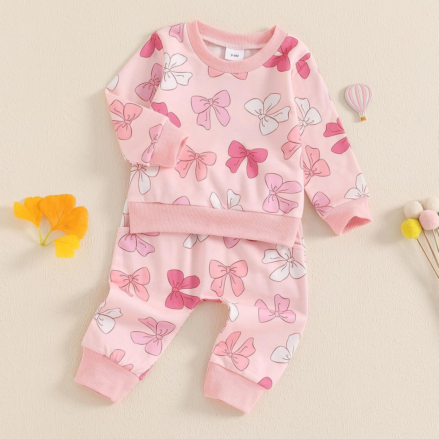 Cute Baby Girl Clothes Long Sleeve Print Sweatshirt Top and Pants Set Toddler Girl Fall Outfits